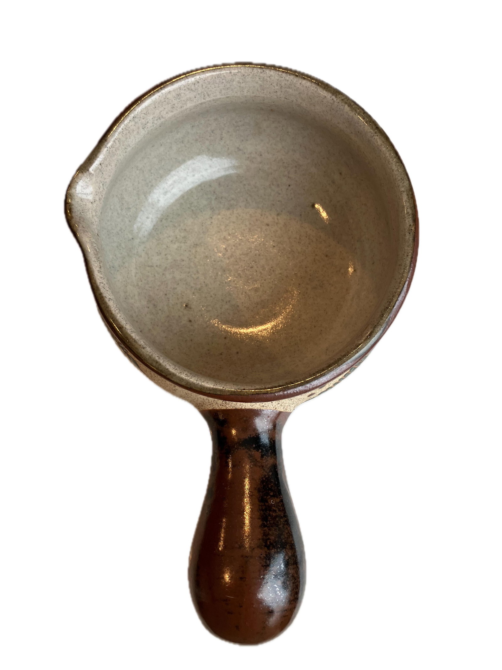 Vintage Mexican Tonala Folk Art Hand Painted Stoneware Ladle Pot - 7