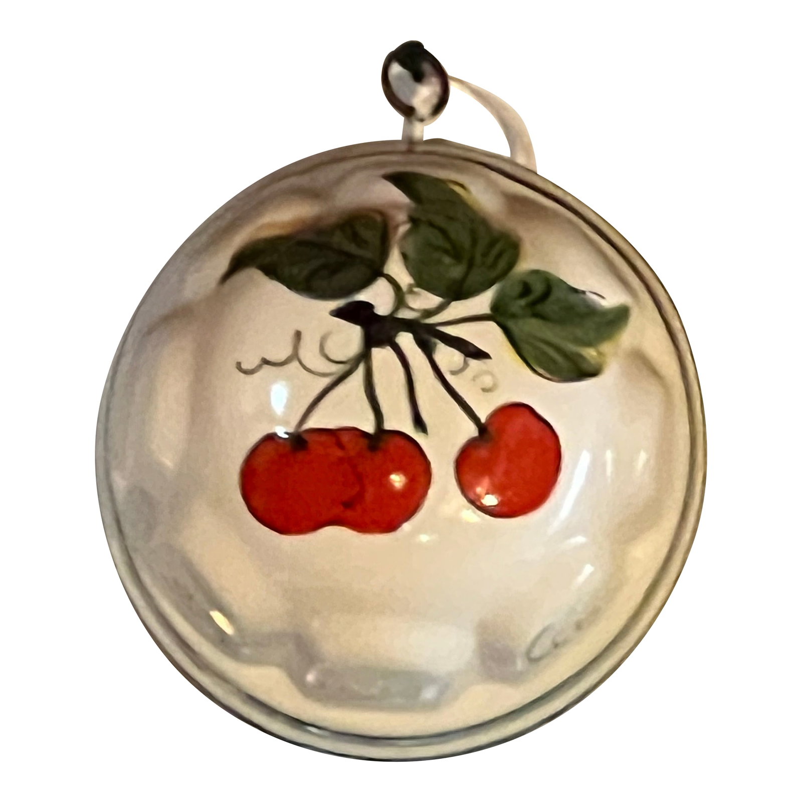 Vintage Ceramic Mold With Cherries From Italy: Vintage Bassano Italian Ceramic Wall Hanging Mold. Hand painted. Condition: Alterations: Original Condition Unaltered Imperfections: Some Imperfections Condition Notes: Excellent condition. No chips