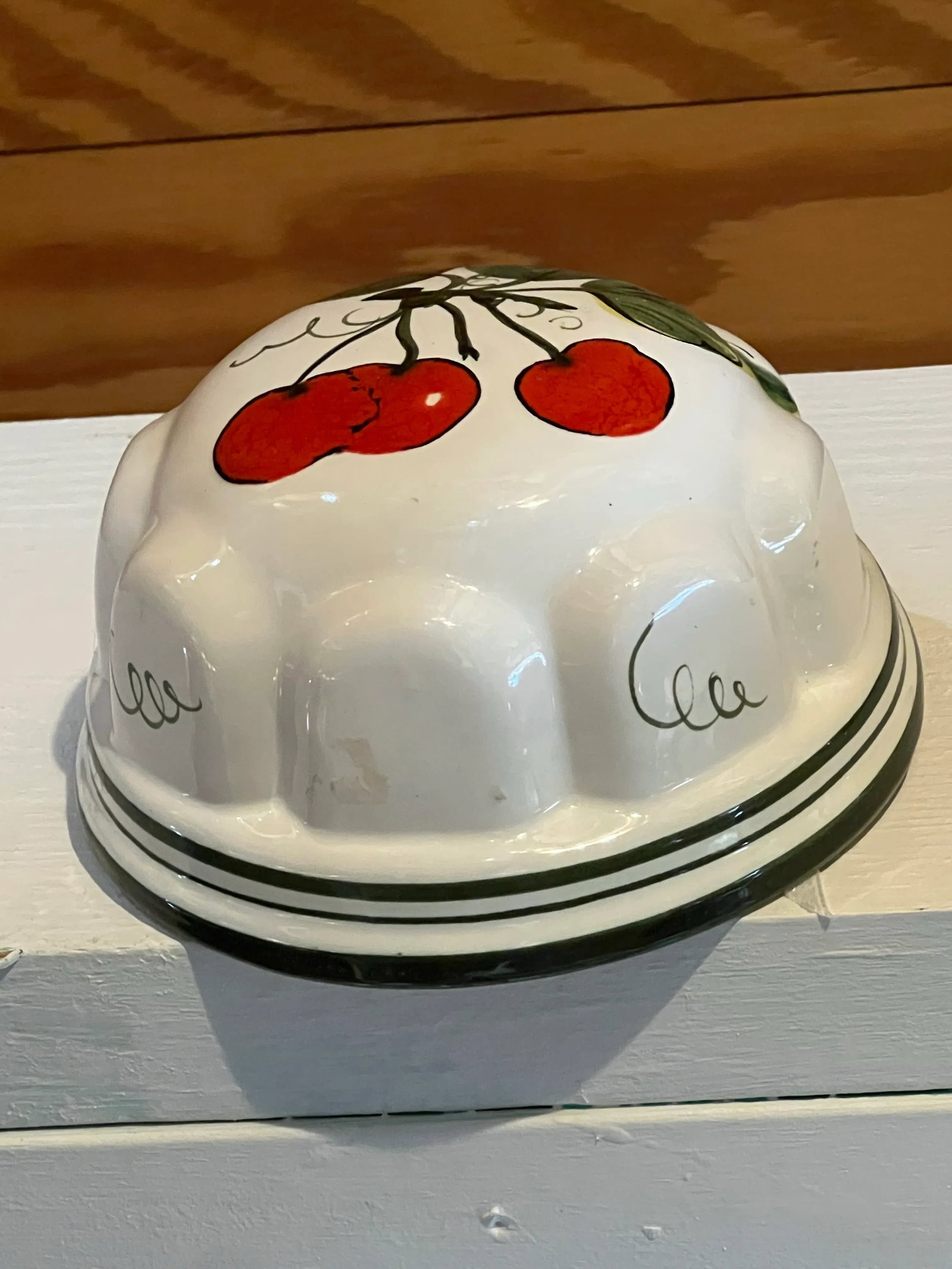 Vintage Ceramic Mold With Cherries From Italy - 3