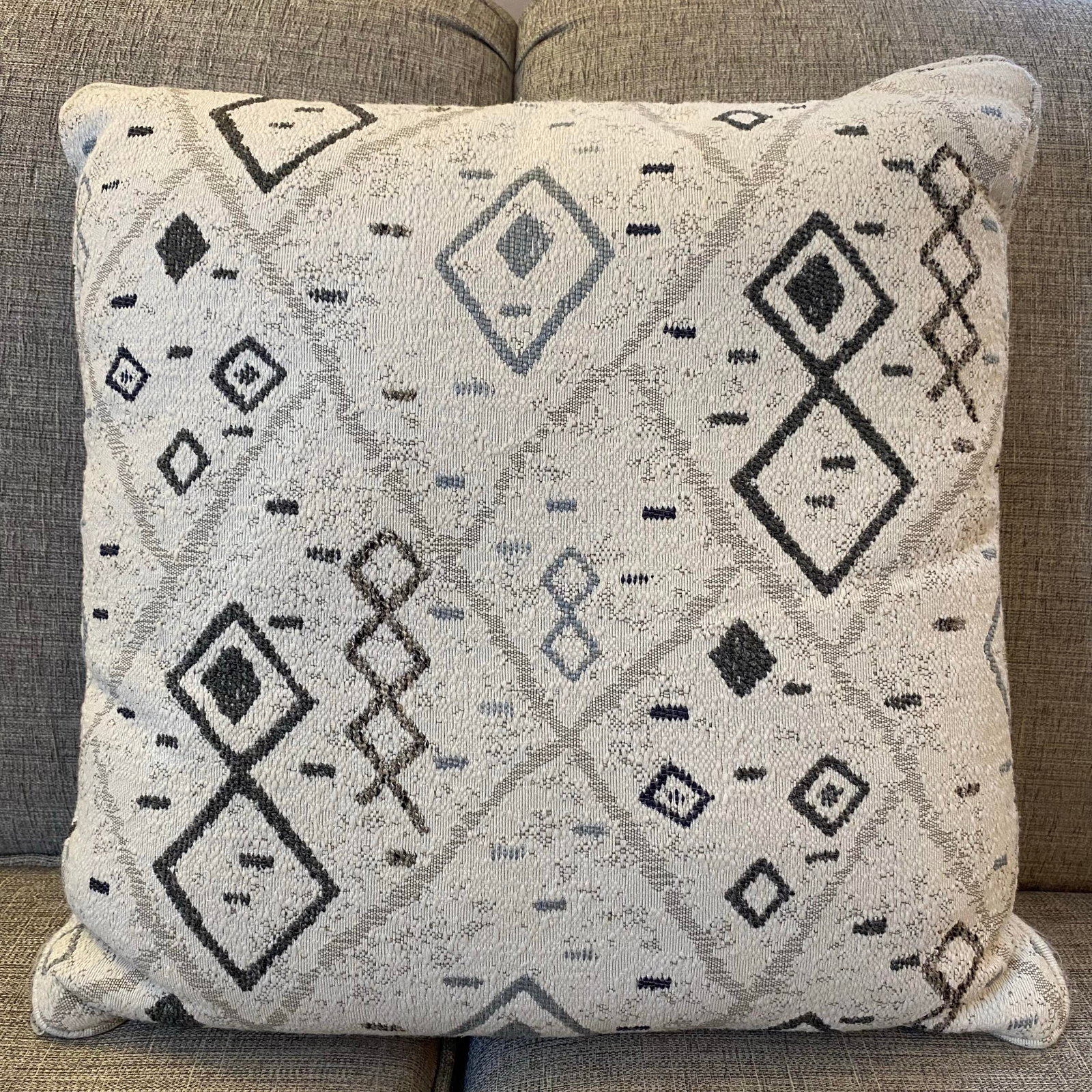 Modern Neutral Geometric Tribal Design Woven Throw Pillows-Set of Two - 10