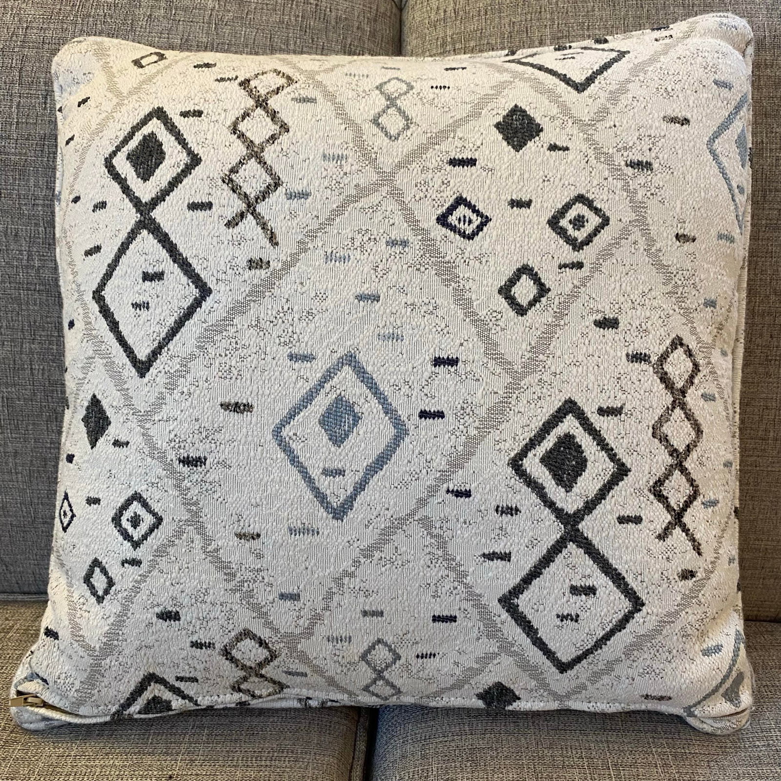Modern Neutral Geometric Tribal Design Woven Throw Pillows-Set of Two - 3