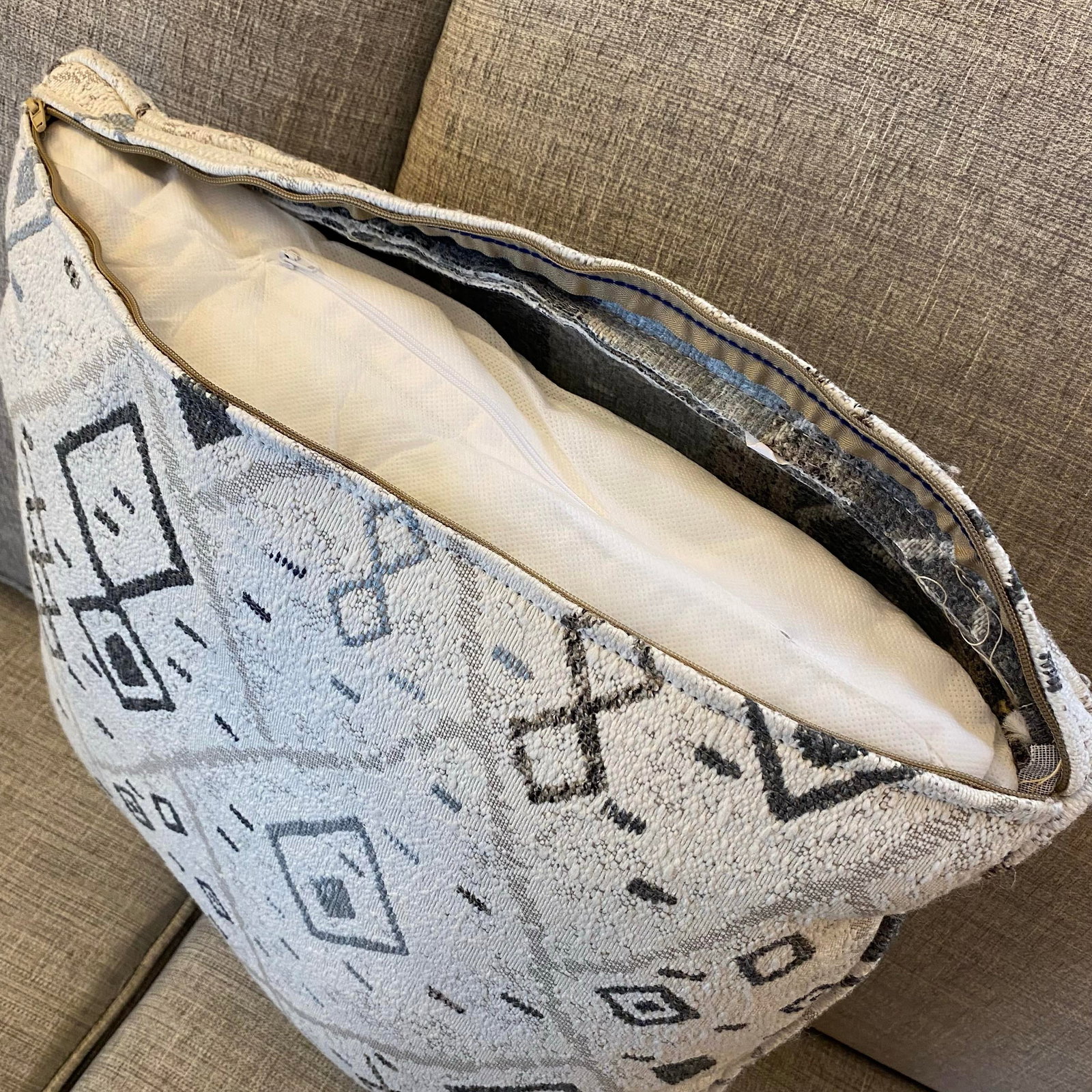 Modern Neutral Geometric Tribal Design Woven Throw Pillows-Set of Two - 4