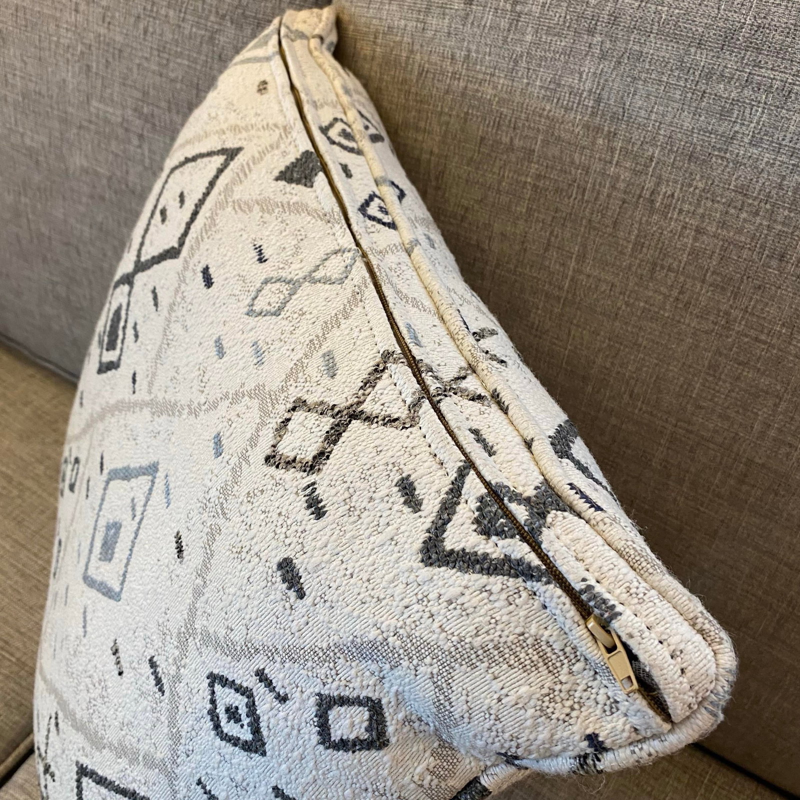 Modern Neutral Geometric Tribal Design Woven Throw Pillows-Set of Two - 6