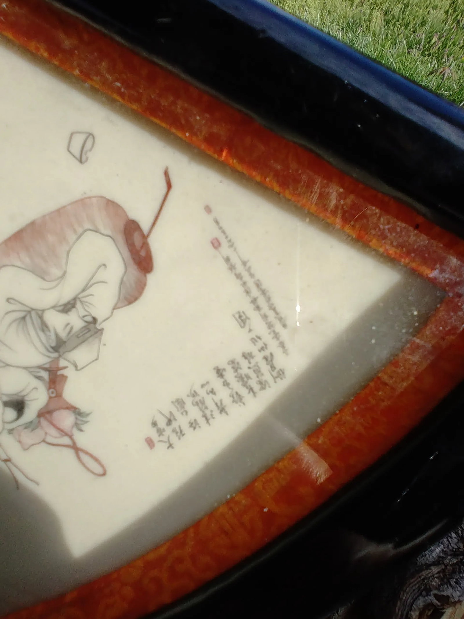 Vintage Chinese Traditional Scene on Ceramic Fan - 5