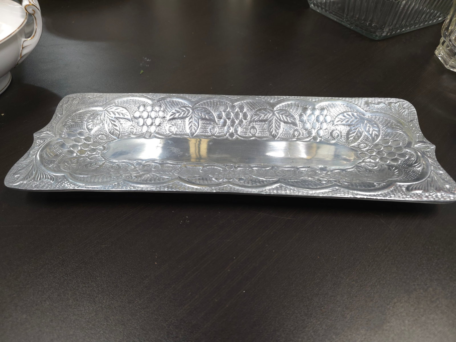 Aluminum Grape Motif Tray - 2
