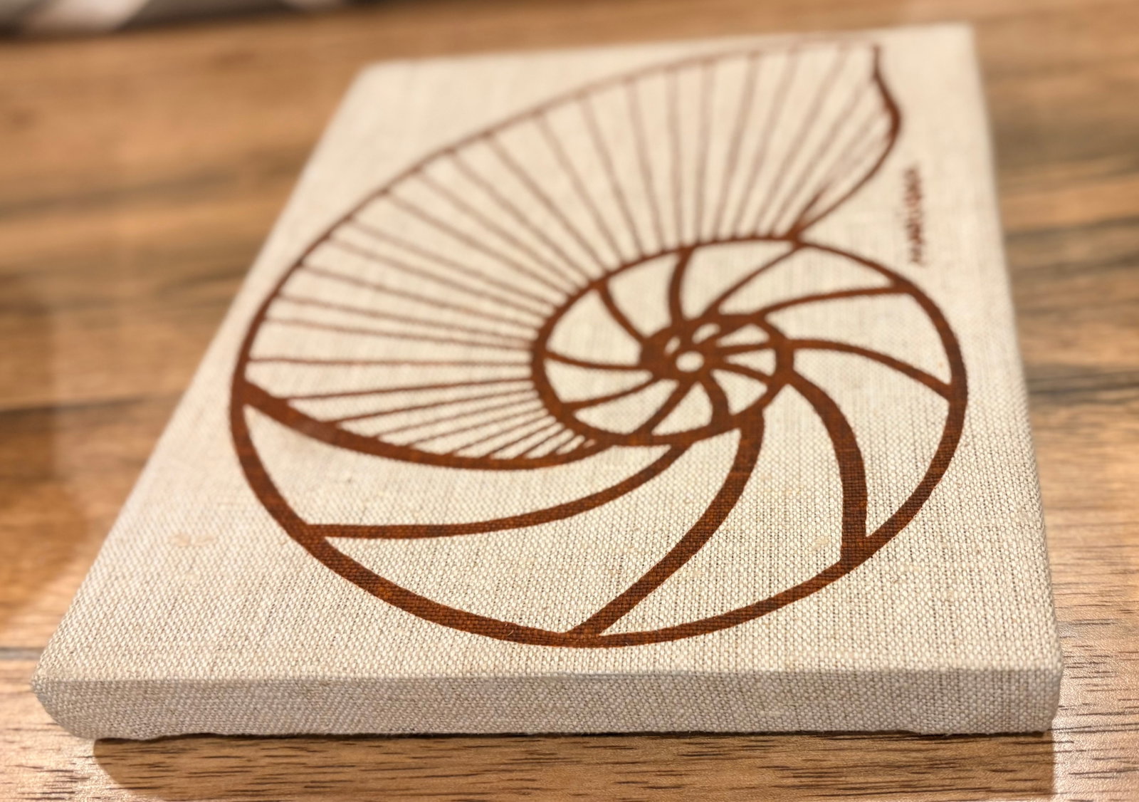 Vintage Marushka Nautilus Screen Print on Stretched Linen Canvas Wall Hanging - 4