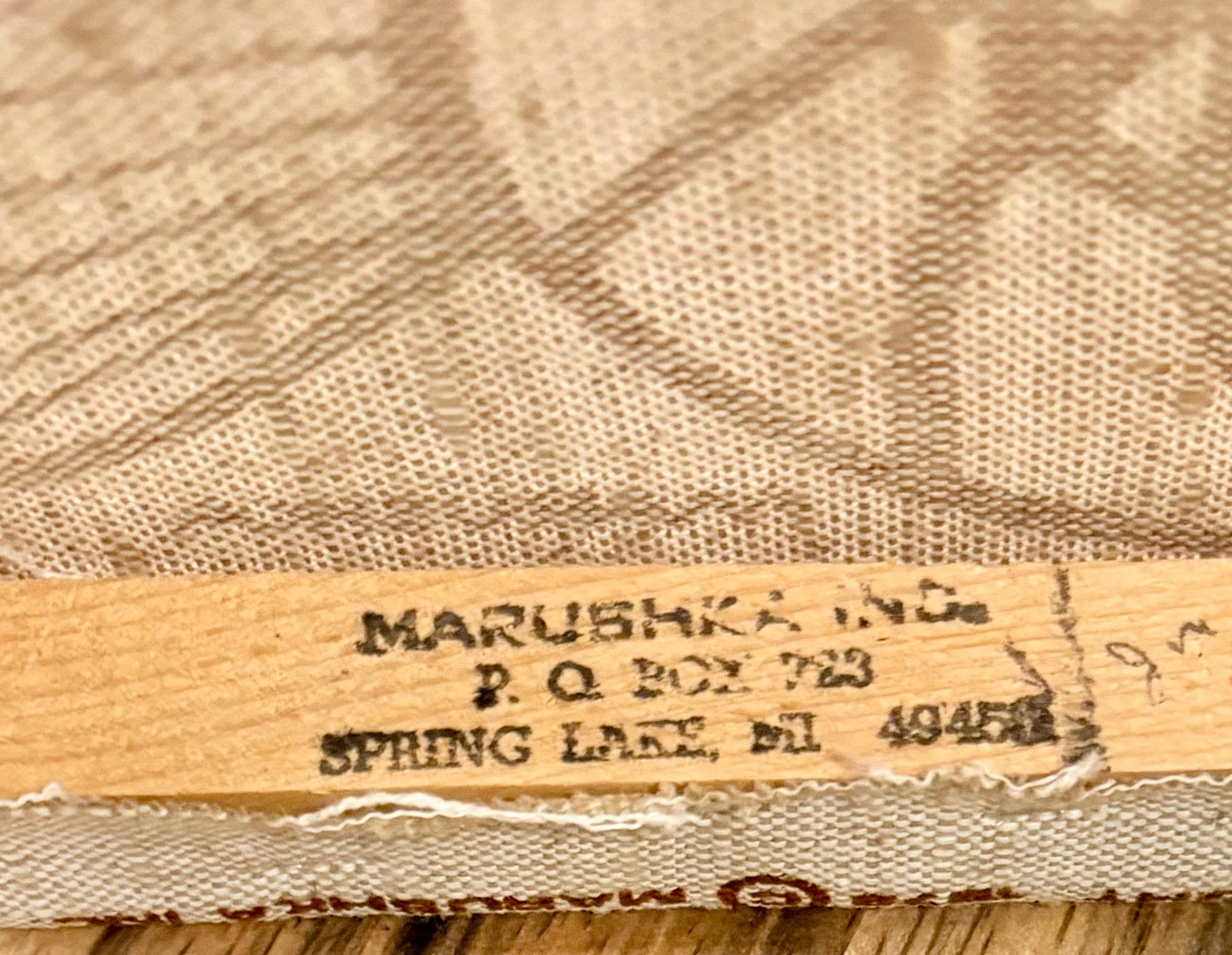 Vintage Marushka Nautilus Screen Print on Stretched Linen Canvas Wall Hanging - 5