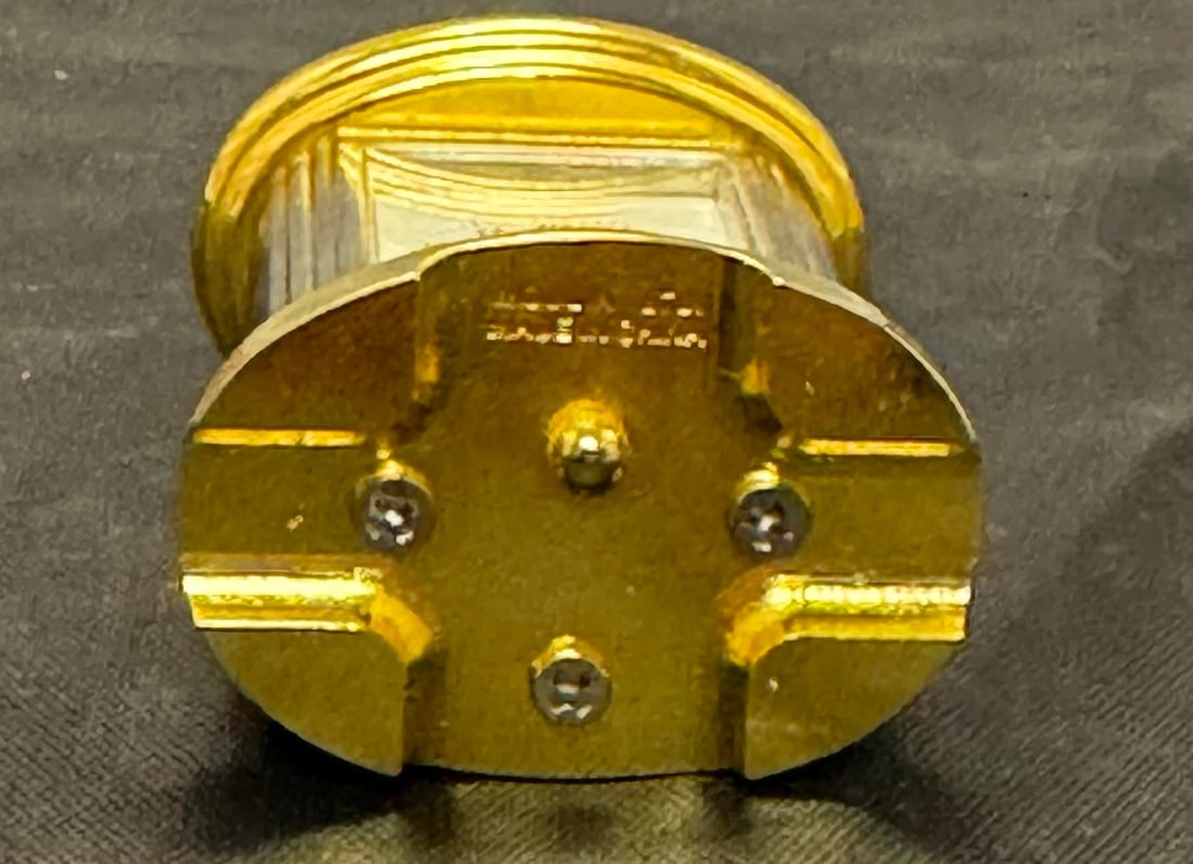 VTG Moulin LTD Miniature Brass Carriage Clock Gold Tone Japan Movt Quartz Mantel - 2