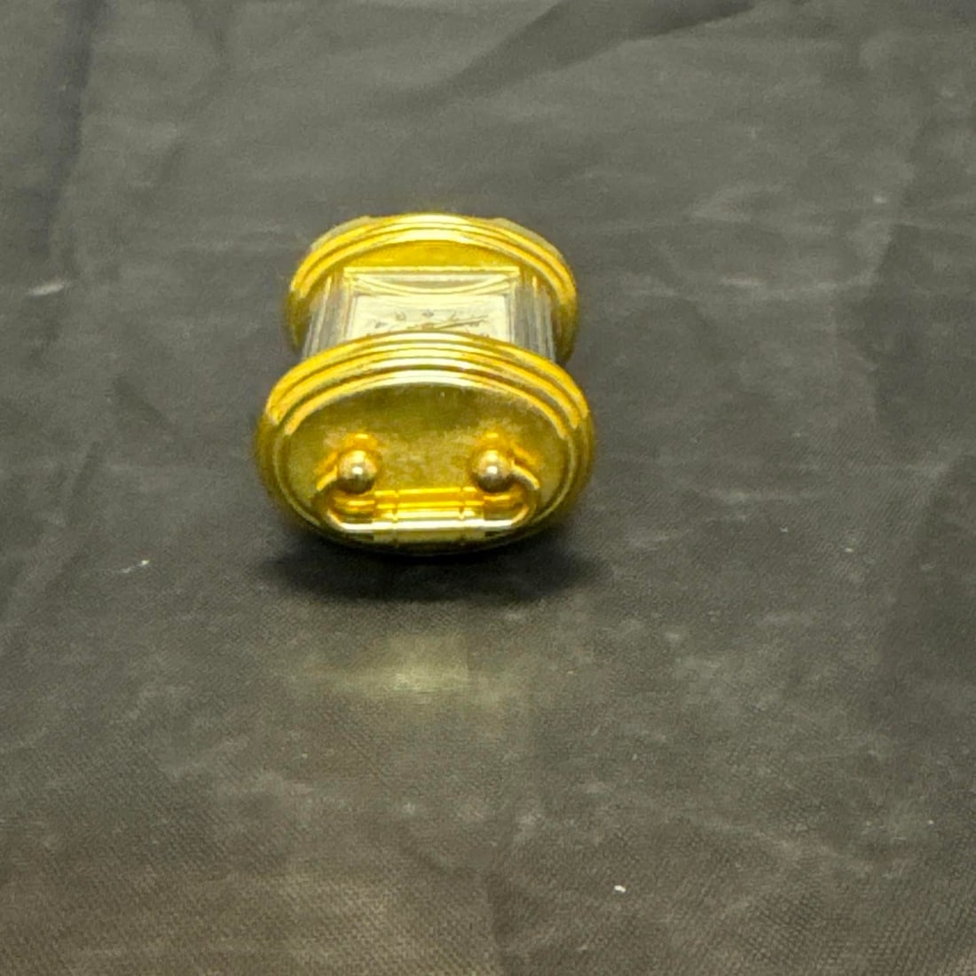 VTG Moulin LTD Miniature Brass Carriage Clock Gold Tone Japan Movt Quartz Mantel - 6