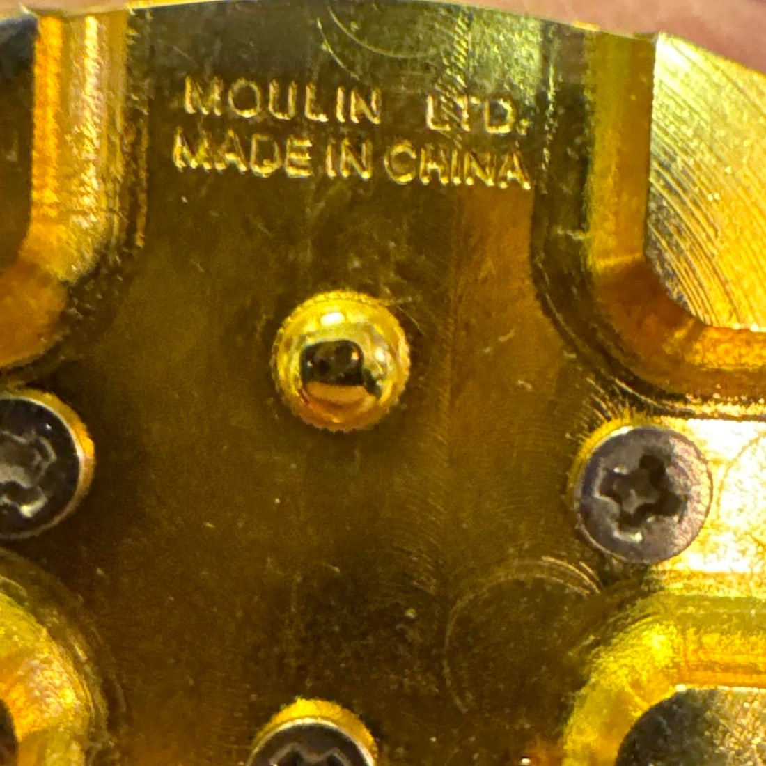 VTG Moulin LTD Miniature Brass Carriage Clock Gold Tone Japan Movt Quartz Mantel - 8