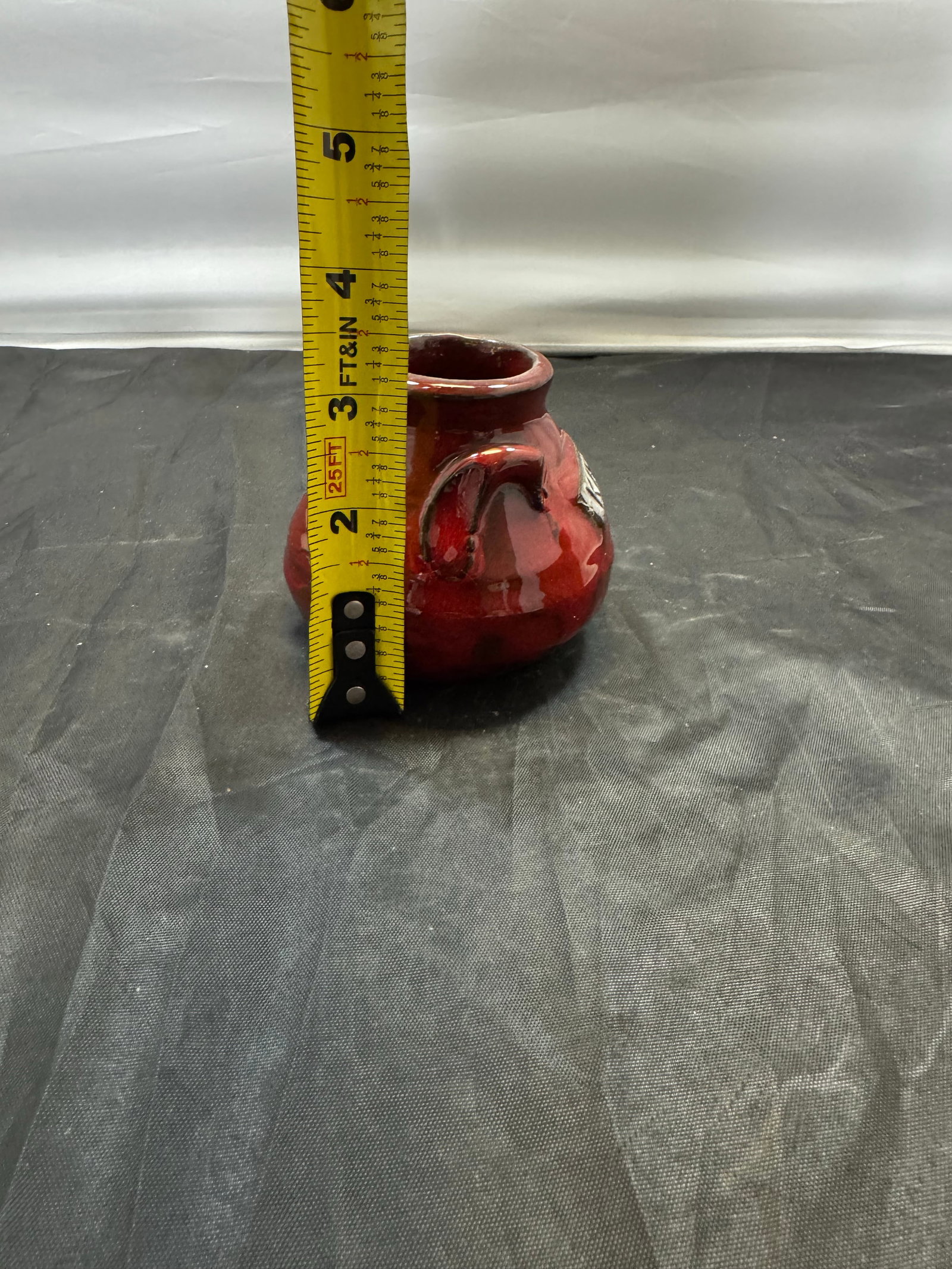 VTG Frelica Danmark Red Studio Pottery Kaerlighed (Love) Jar & Cork Danish MCM - 10