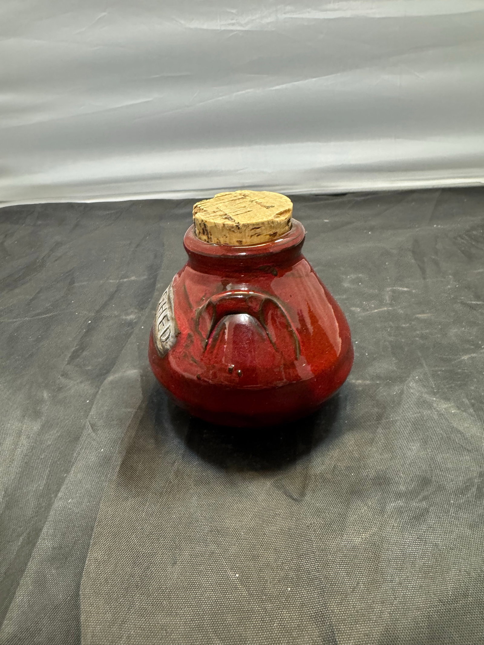 VTG Frelica Danmark Red Studio Pottery Kaerlighed (Love) Jar & Cork Danish MCM - 5