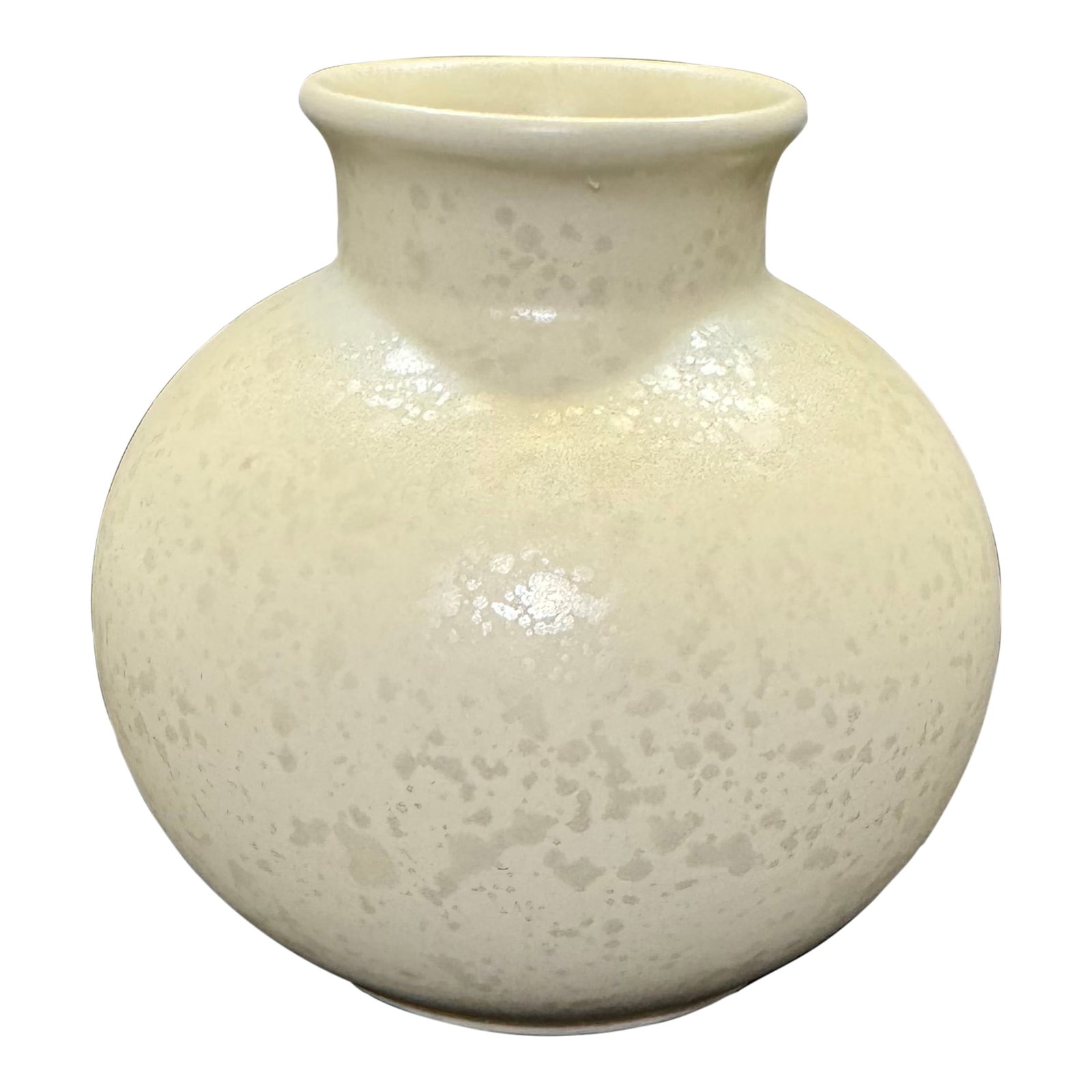 Vintage Poole Pottery Calypso Lustre Pearl Posy Vase 1980s Iridescent White MCM: The Vintage Poole Pottery Calypso Lustre Pearl Posy Vase from the 1980s is a stunning piece of Mid-Century Modern decorative pottery. Made in England by Poole Pottery, this iridescent white vase