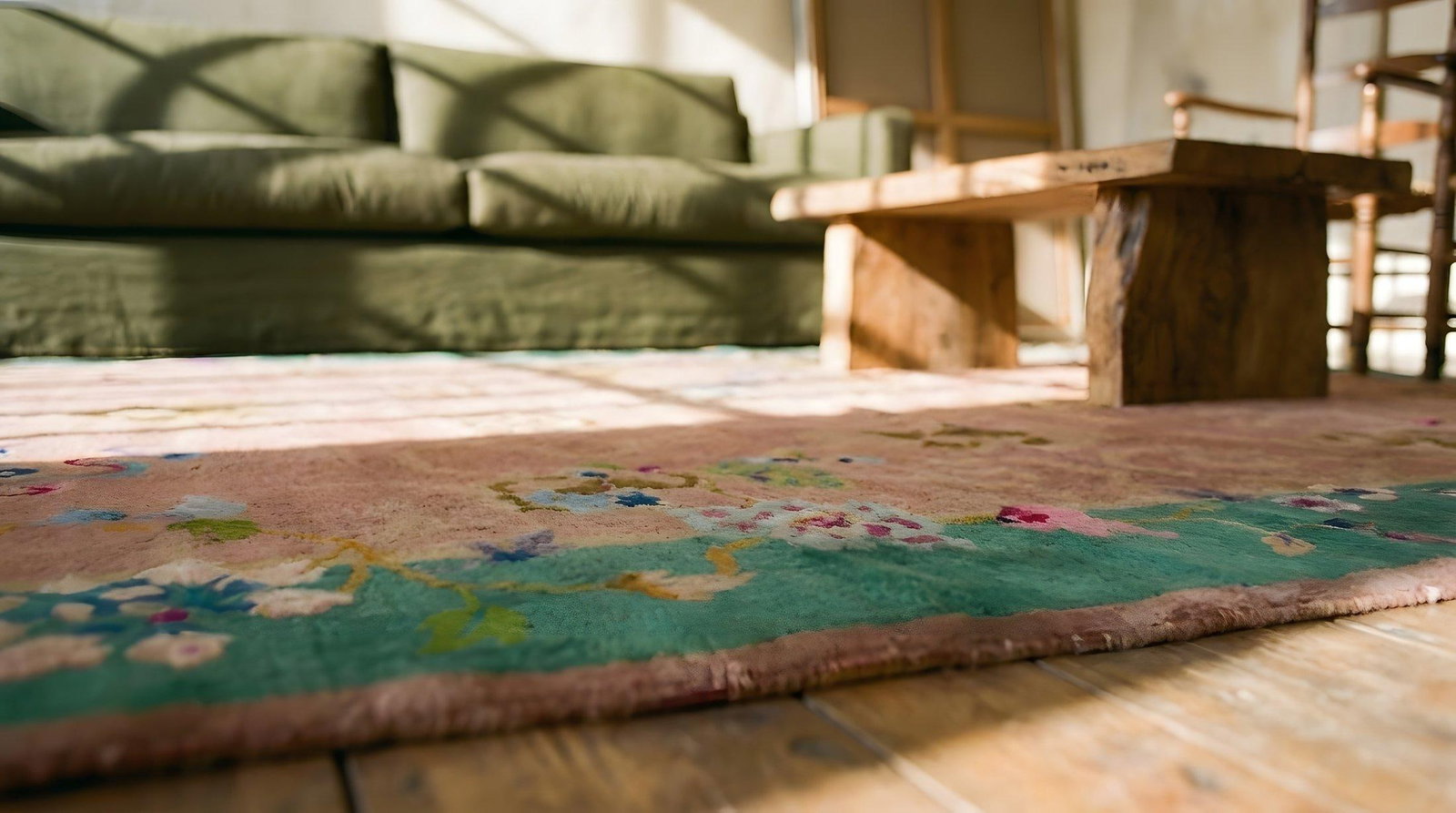 Wool Pile Hand Knotted Room Size Soft Mauve Color Antique Chinese Art Deco Area Rug - 8