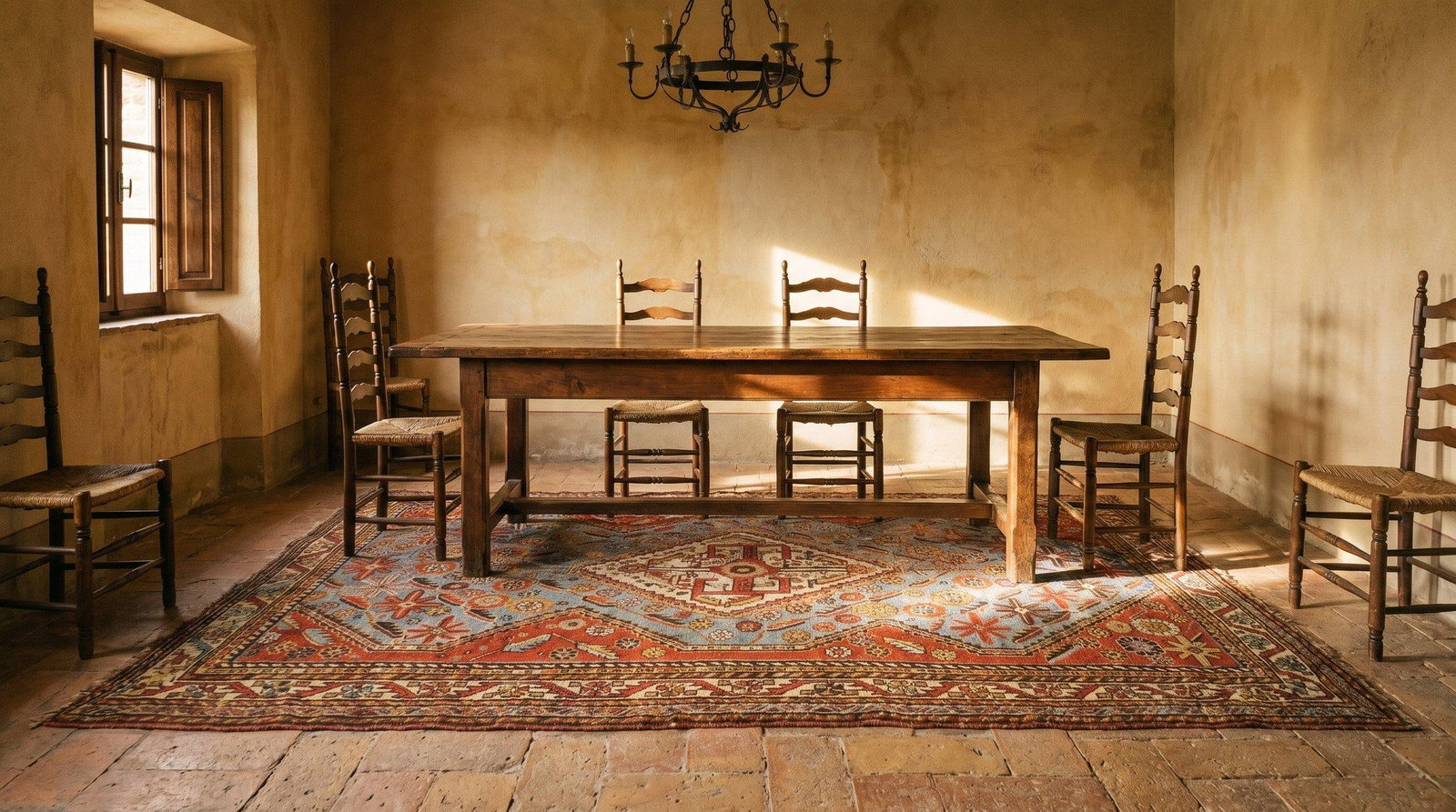 1890s Sky Medallion Tribal Antique S. Persian Ghashgaie Rug 4'2" X 6'2" Handknotted Wool Carpet - 8