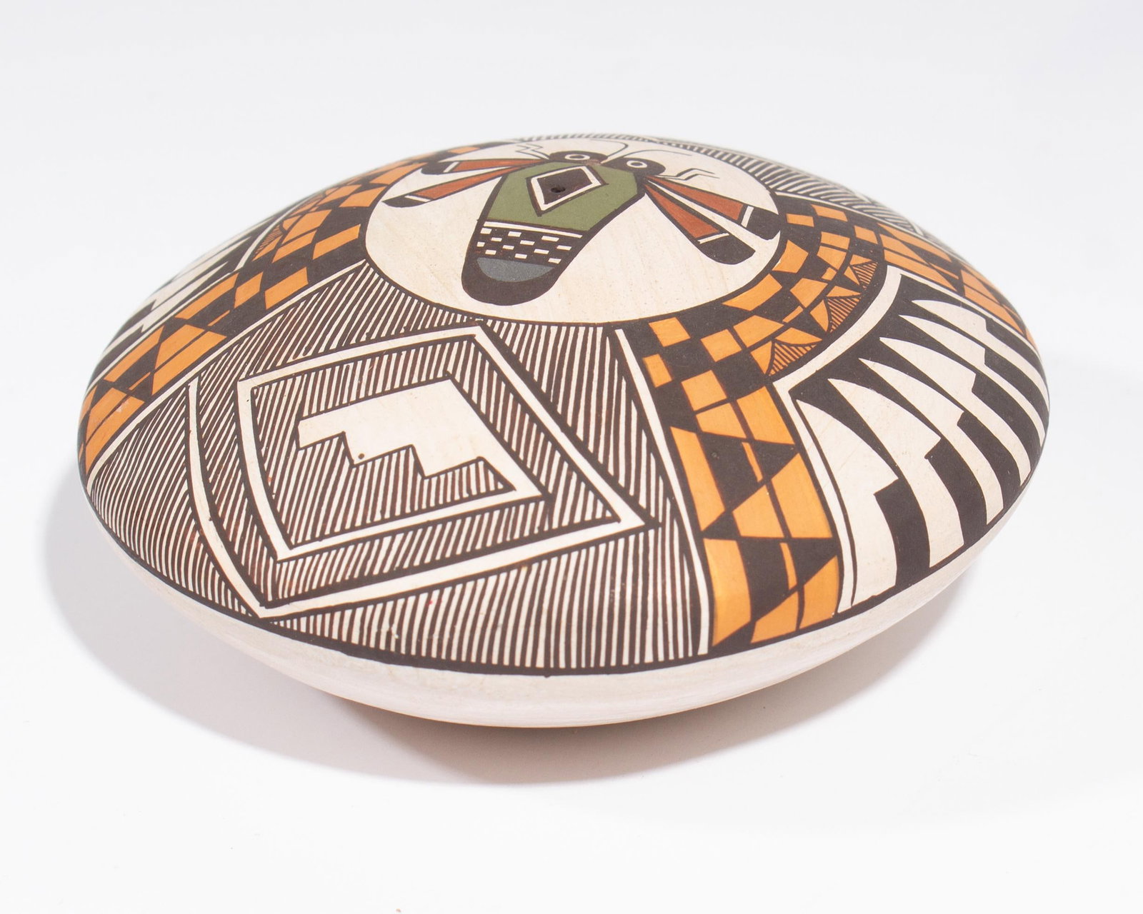 Signed Acoma Native America Seed Pot With Bug Design by Diane Lewis - 3