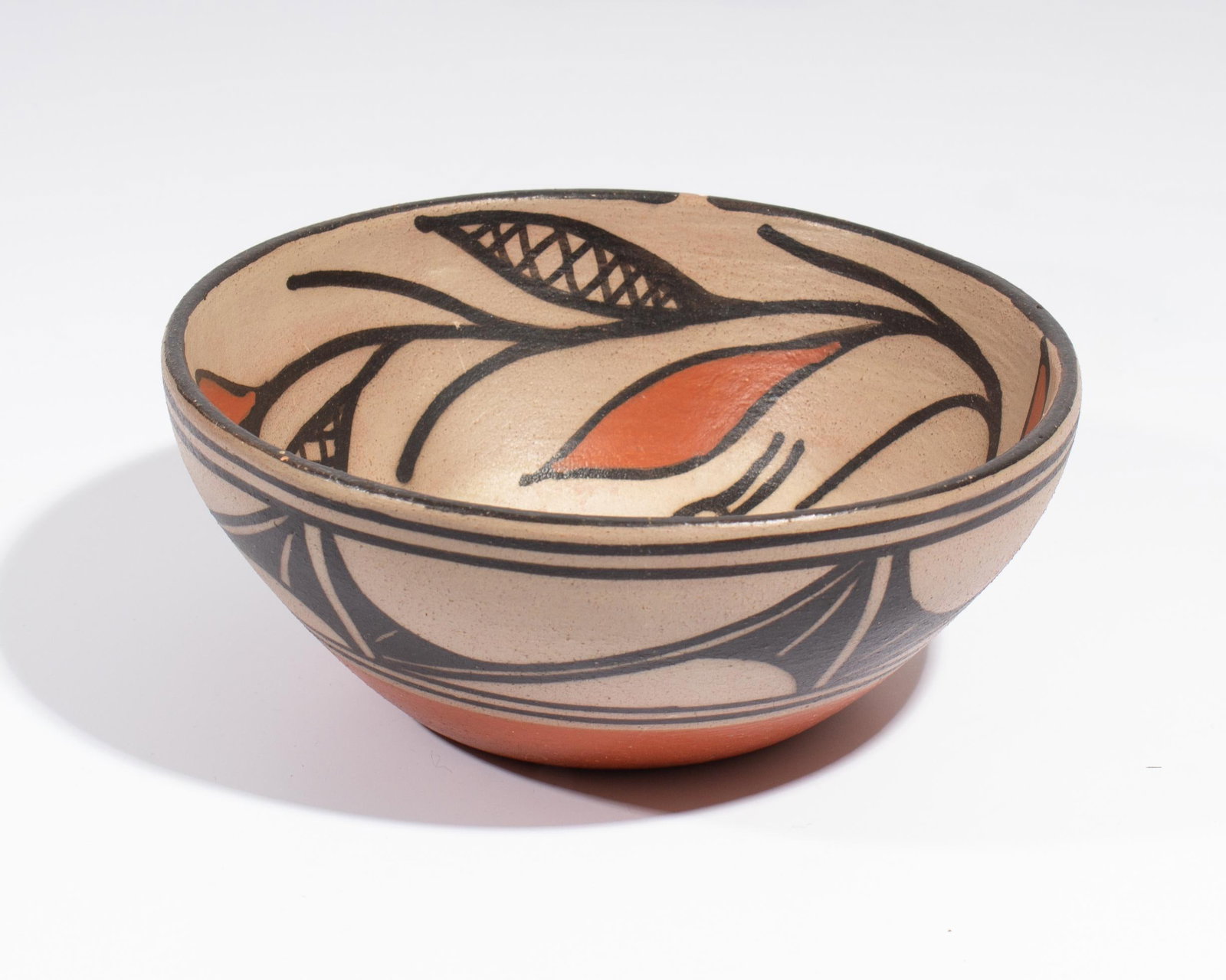 Signed 2008 Santo Domingo Pueblo Pottery Bowl With Bird by Ione Coriz - 4