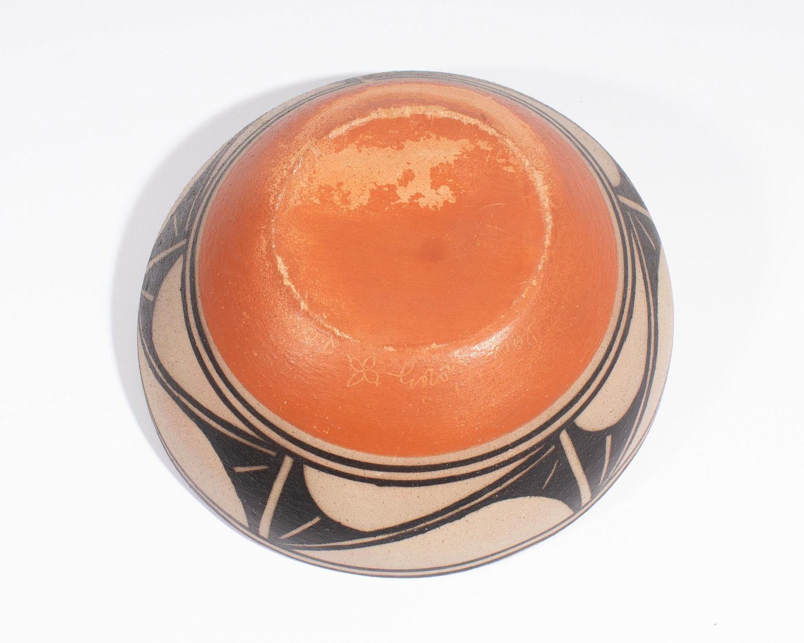Signed 2008 Santo Domingo Pueblo Pottery Bowl With Bird by Ione Coriz - 7