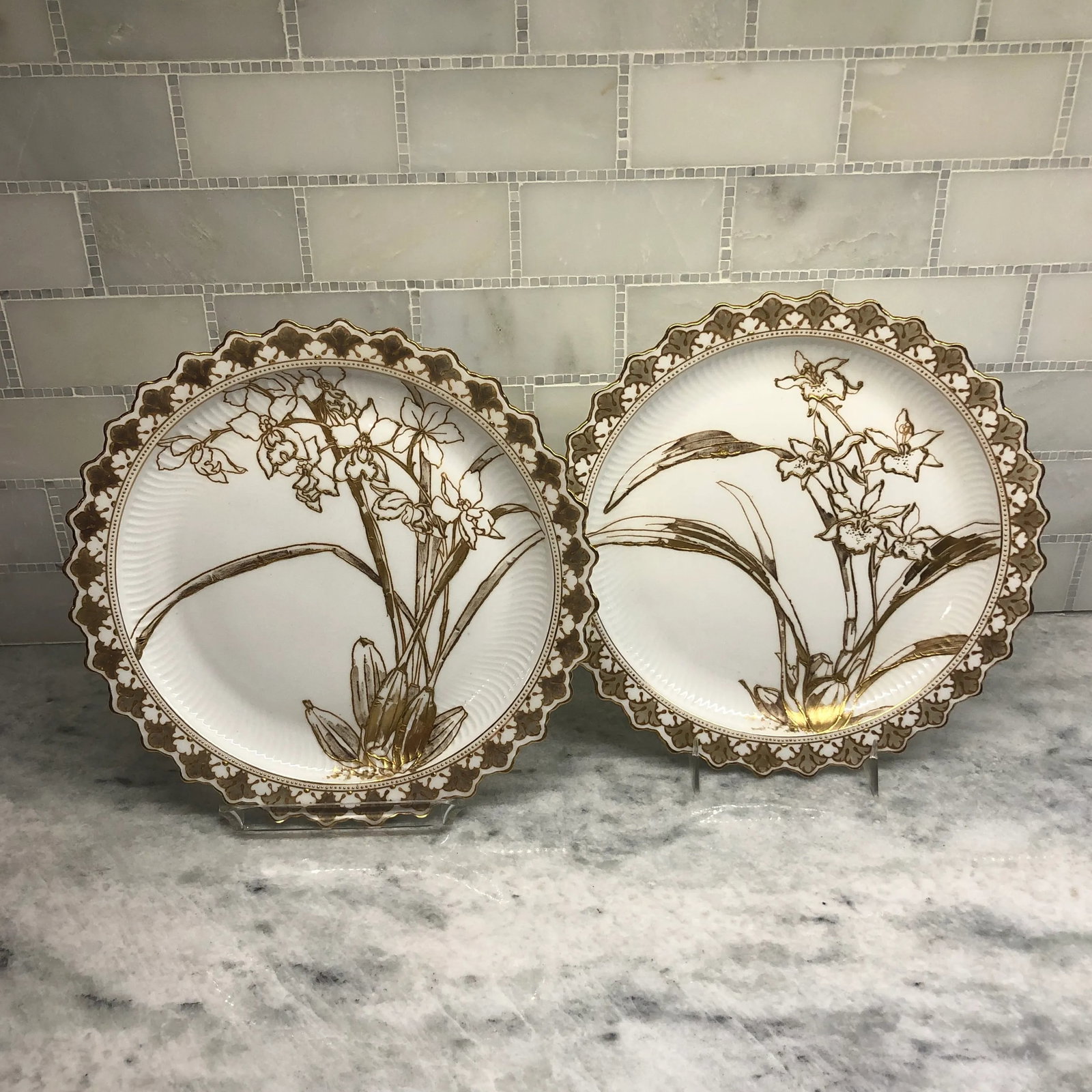 Antique Doulton Burselm Cabinet Plates- a Pair - 7
