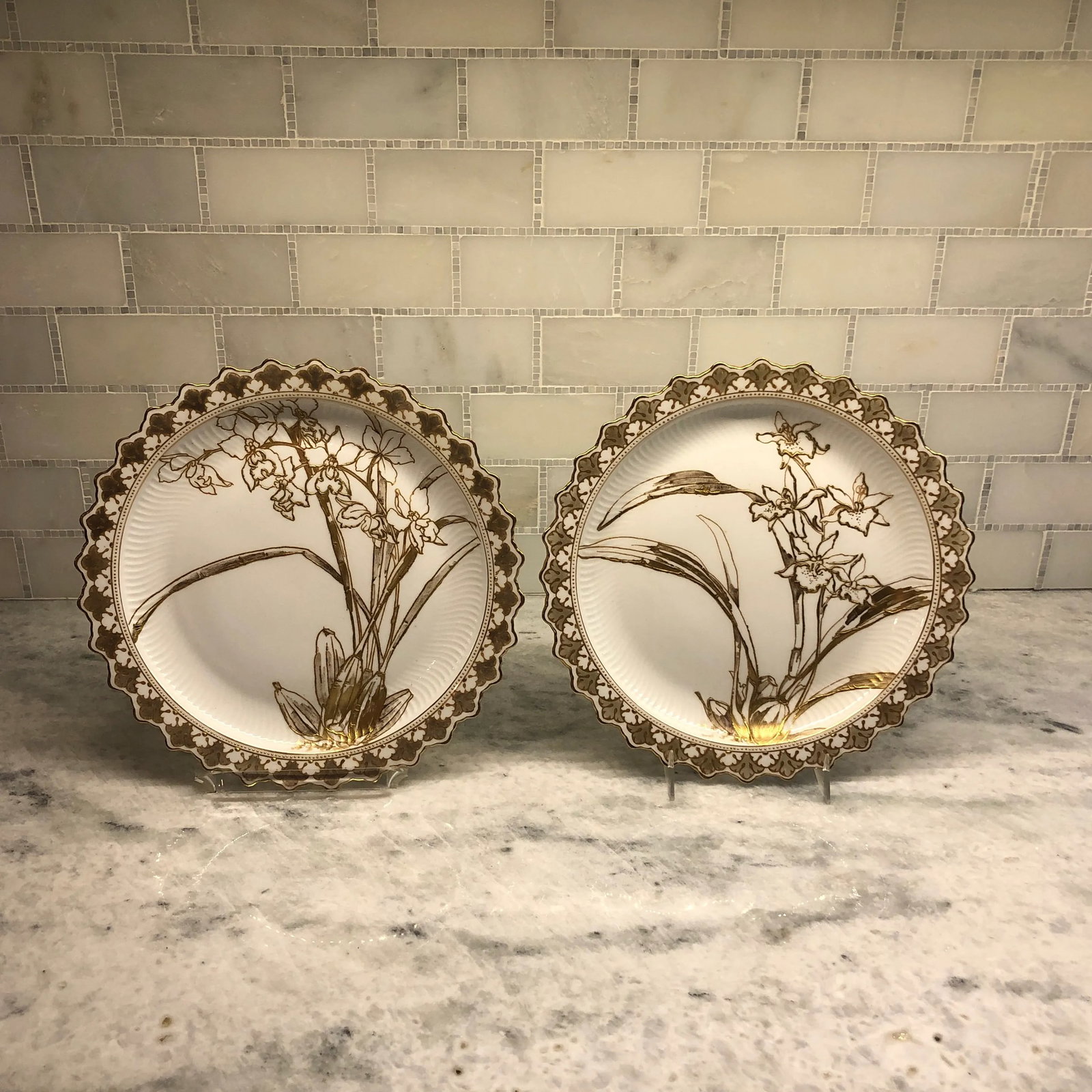Antique Doulton Burselm Cabinet Plates- a Pair - 8
