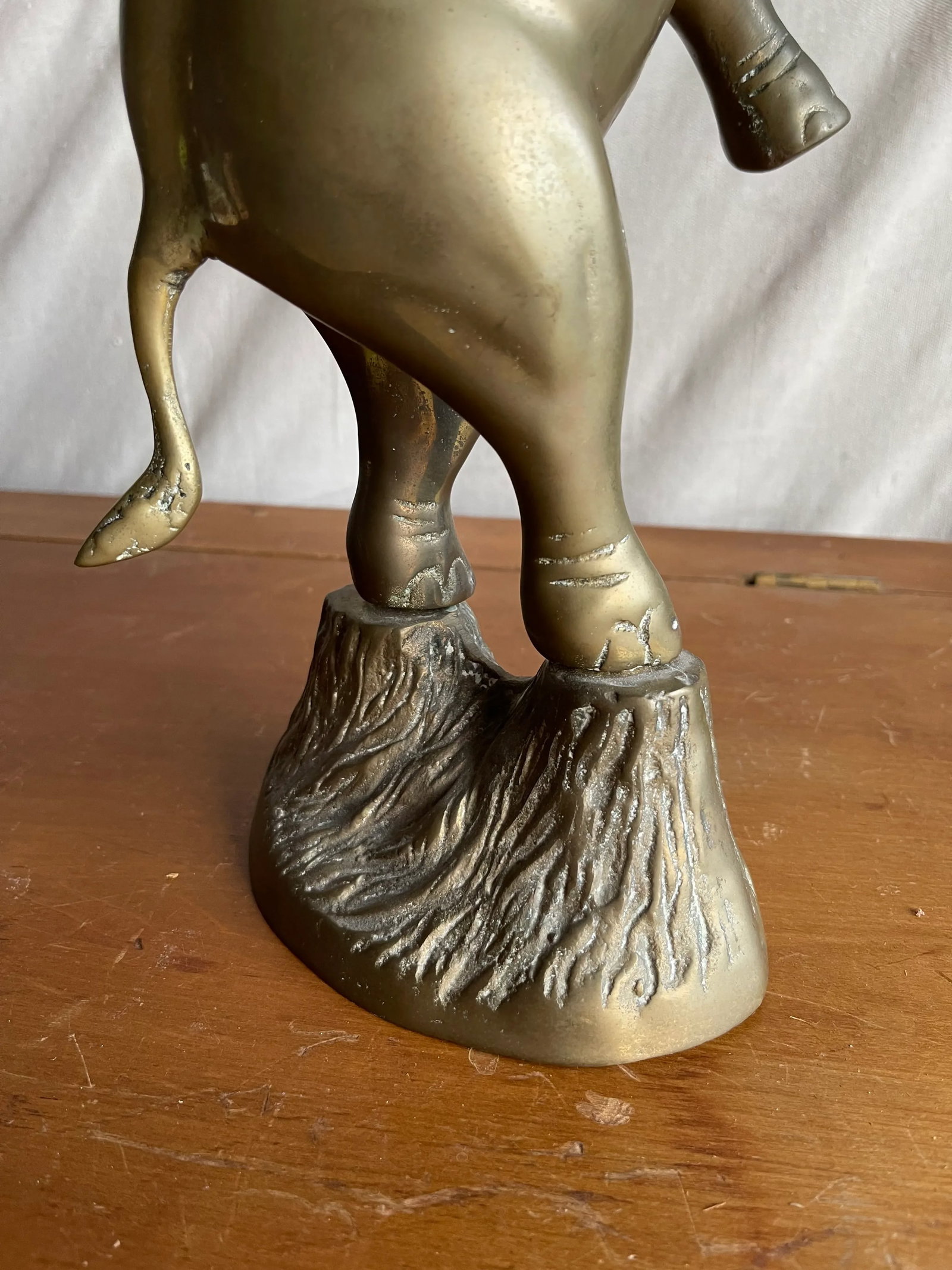 Vintage Mid 20th Century Standing Brass Elephant Figurine or Sculpture - 5