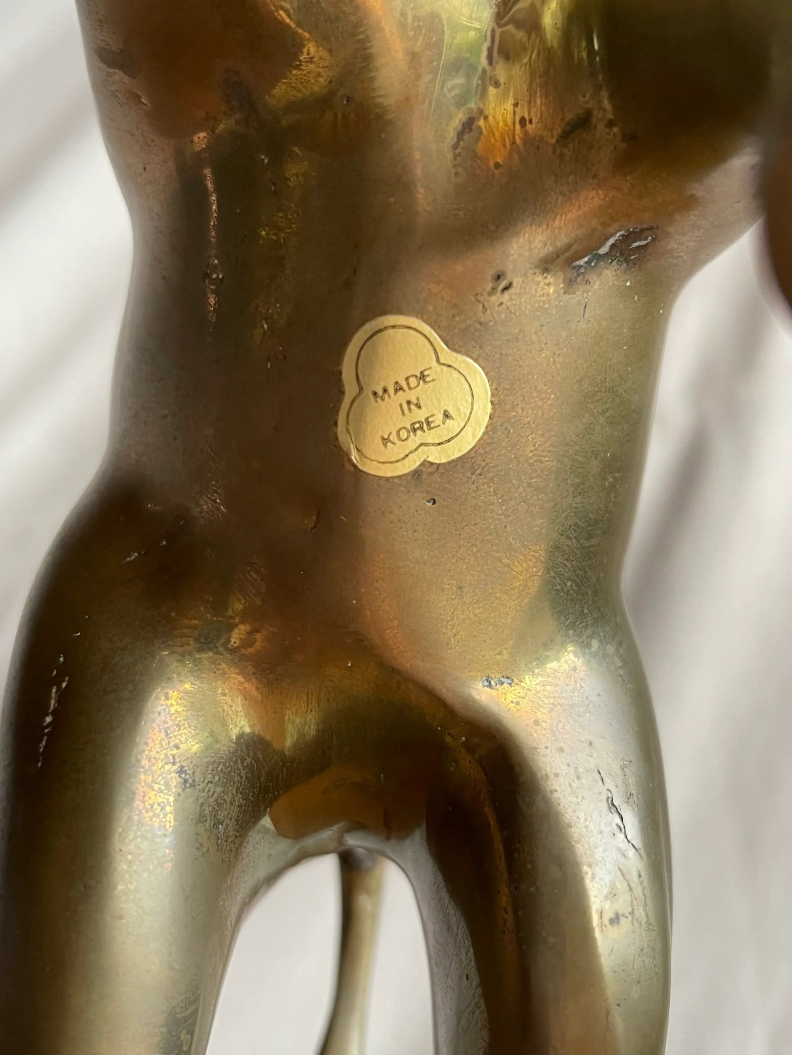 Vintage Mid 20th Century Standing Brass Elephant Figurine or Sculpture - 6