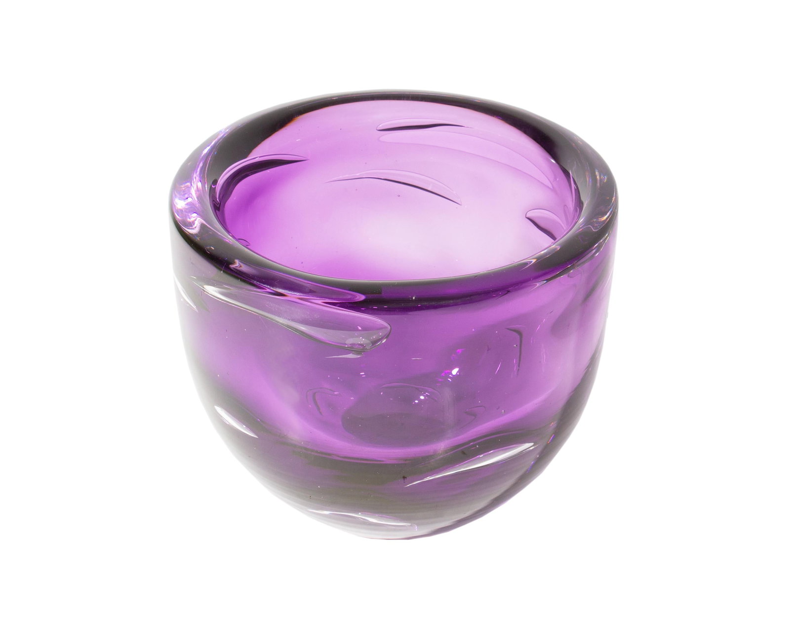Purple Glass Bowl by Lars Hellsten Orrefors - 2