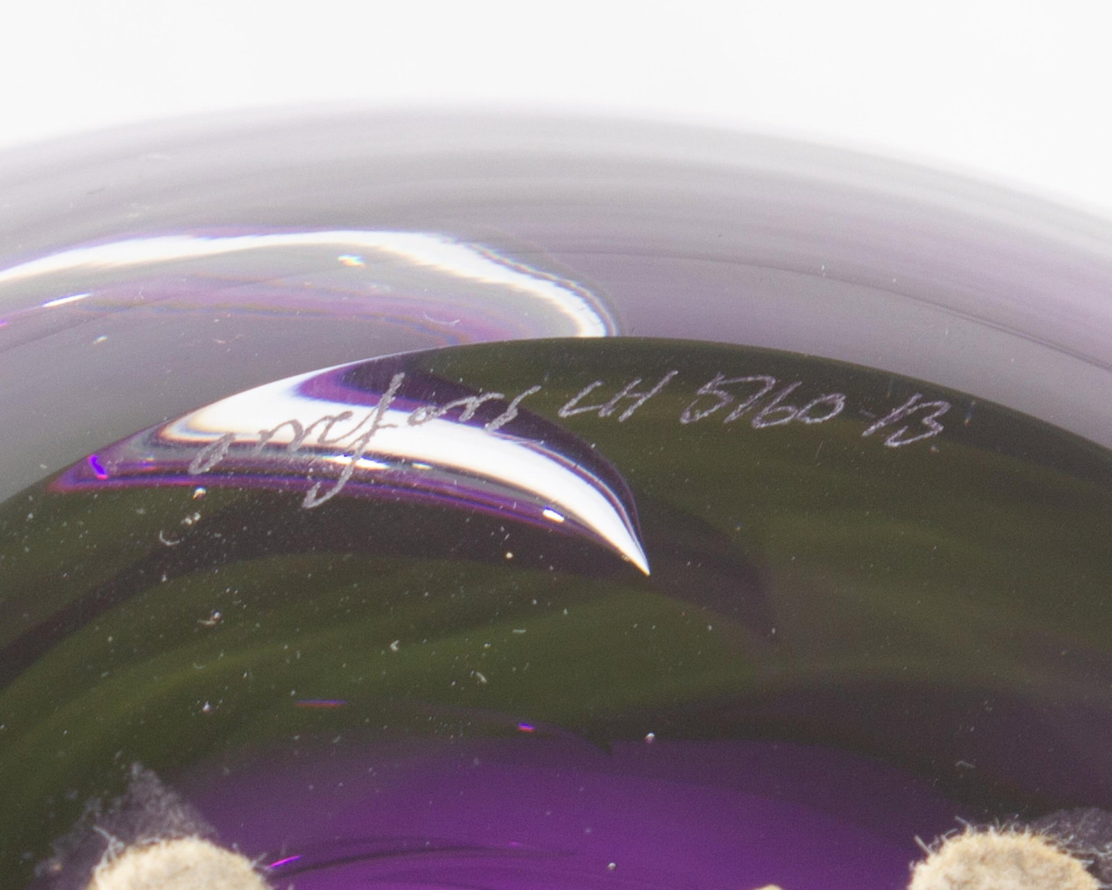 Purple Glass Bowl by Lars Hellsten Orrefors - 6