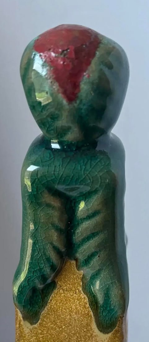 Pair 1930s Art Deco Egyptian Revival Elephant Obelisk Sculptures / Architectural Ceramic Bookends - - 3