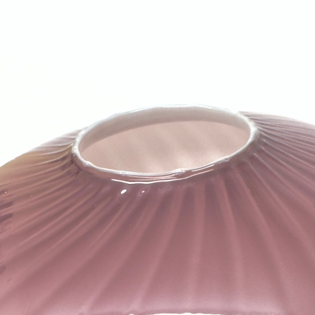 Oversized Striped Swirl Mauve-on-Mauve Glass Vase - 10