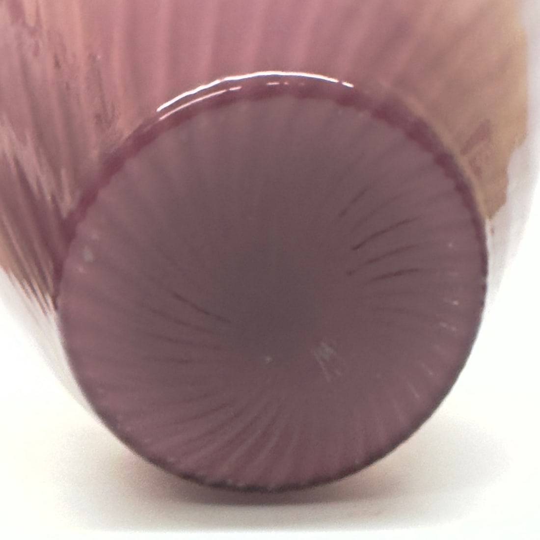 Oversized Striped Swirl Mauve-on-Mauve Glass Vase - 11