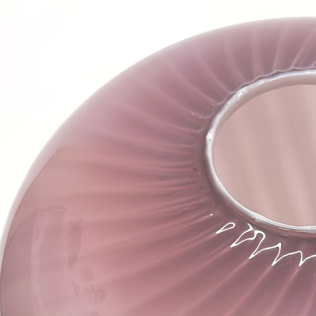 Oversized Striped Swirl Mauve-on-Mauve Glass Vase - 9