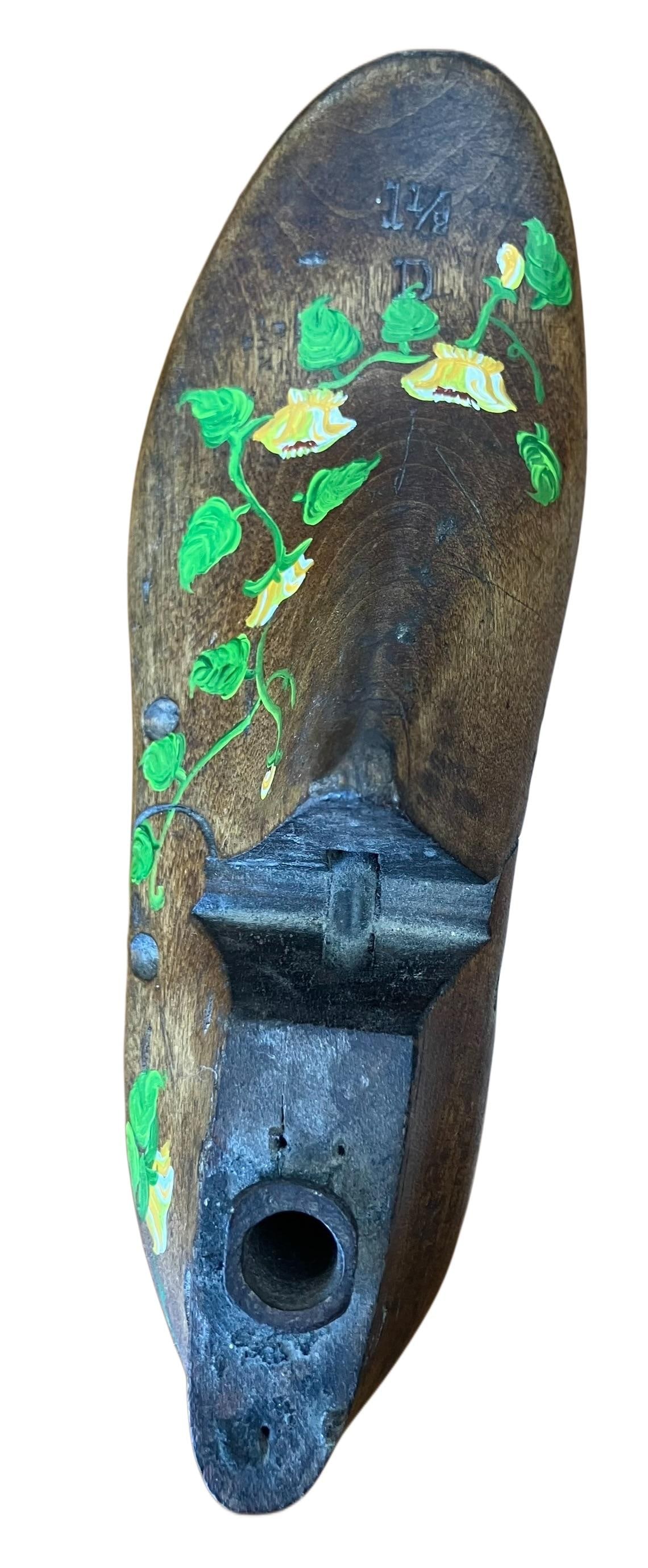 Vintage Nunn Bush Wooden Folk Art Decorated Shoe Form - 14