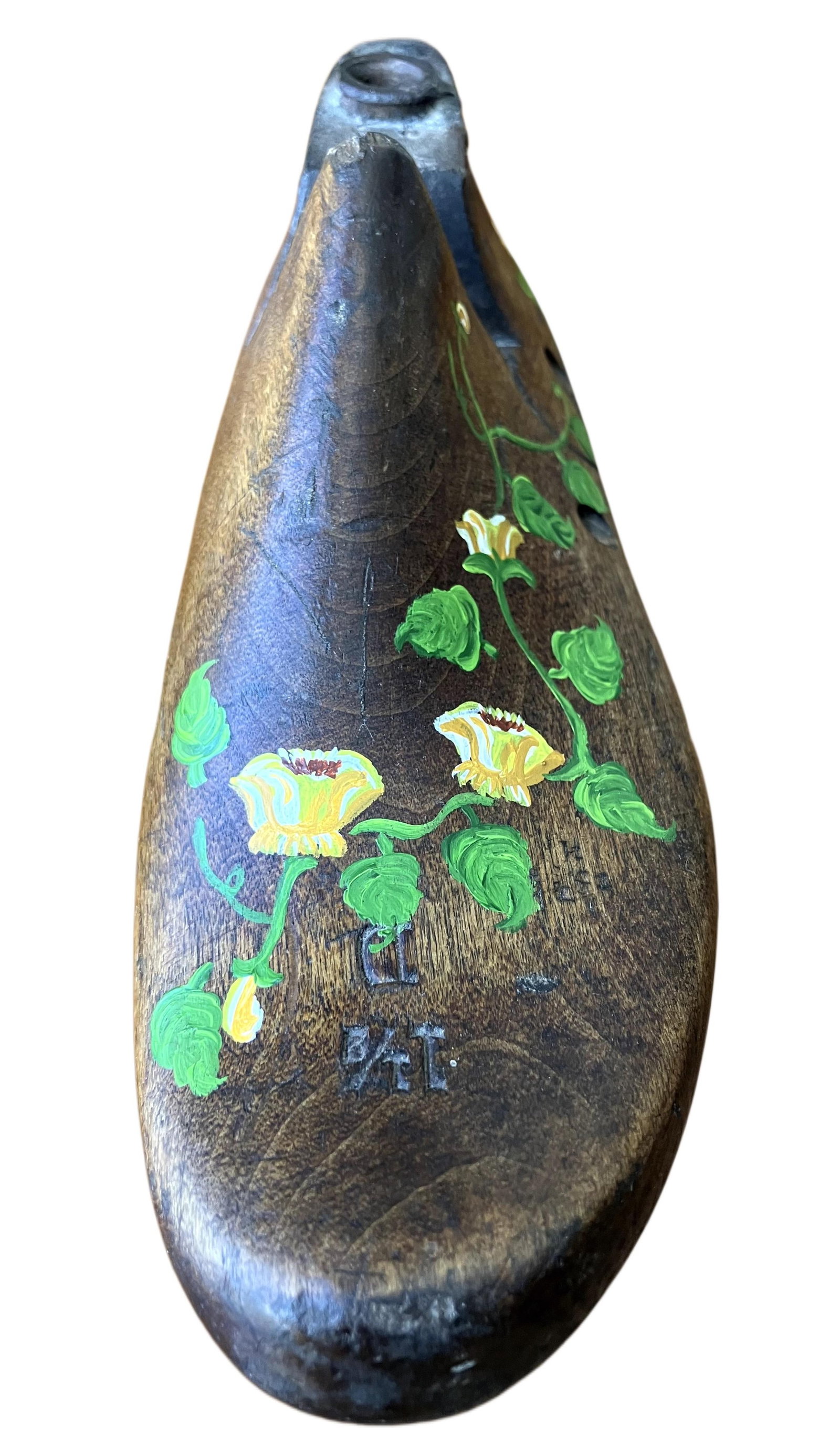 Vintage Nunn Bush Wooden Folk Art Decorated Shoe Form - 15