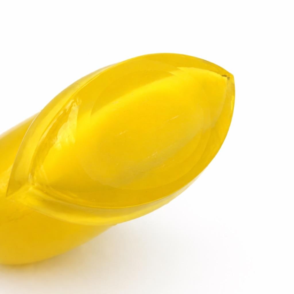 Vintage Hand-Blown Canary Yellow Art Glass Vase - Sculptural Studio Piece - 5