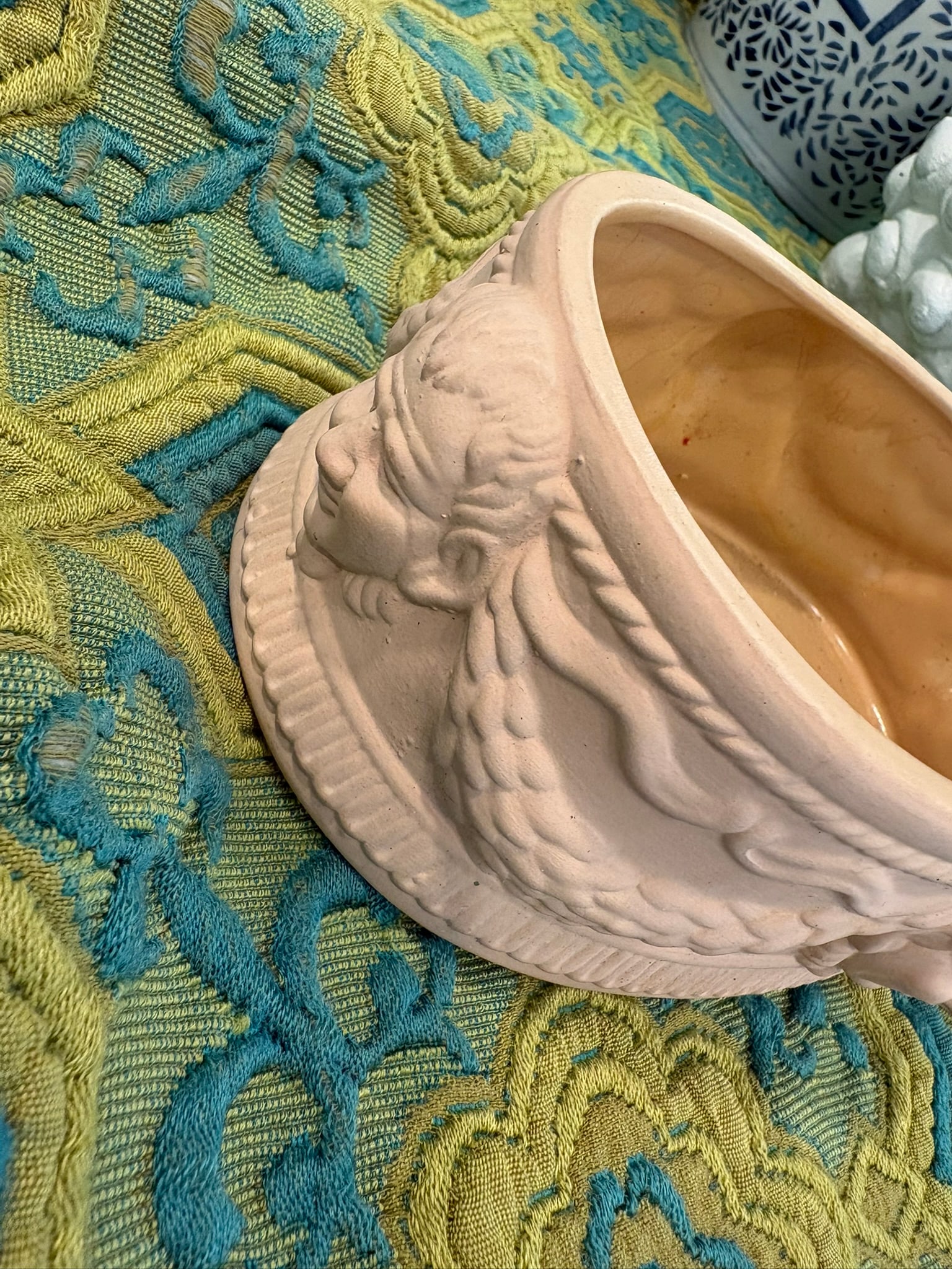 Vintage Neoclassical Terracotta Planter With Classical Faces - 5
