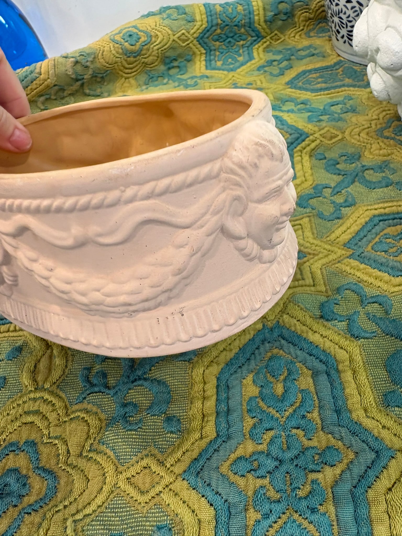Vintage Neoclassical Terracotta Planter With Classical Faces - 7
