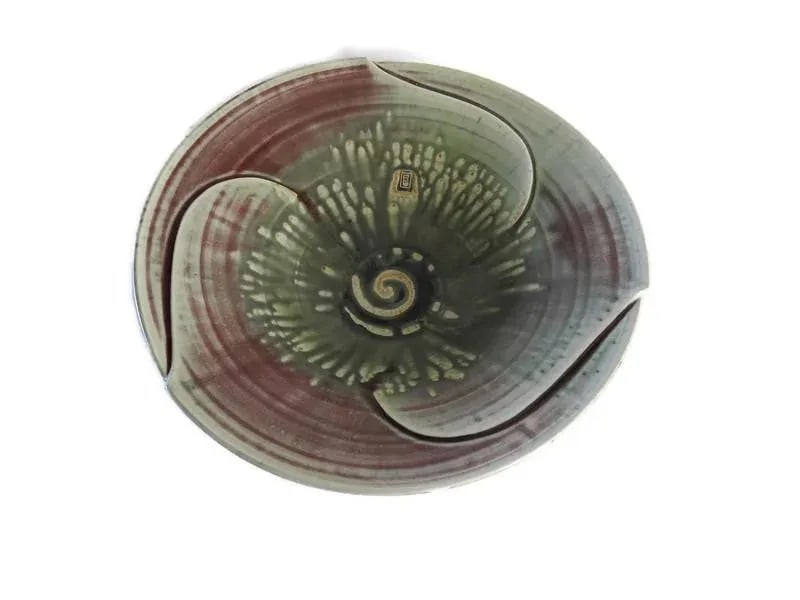 1980s Artisan Pottery Large Lotus Bowl - 10