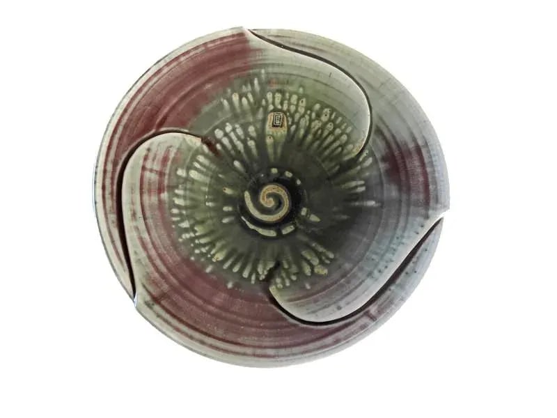 1980s Artisan Pottery Large Lotus Bowl - 3