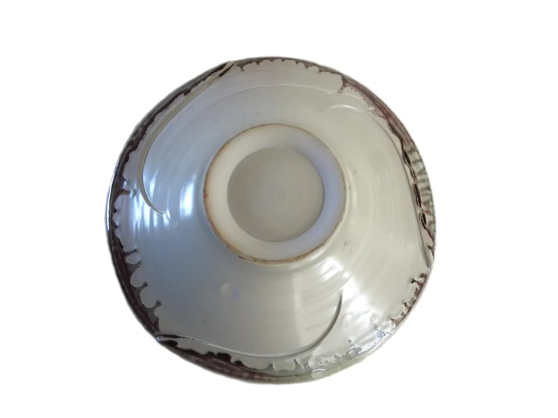 1980s Artisan Pottery Large Lotus Bowl - 7