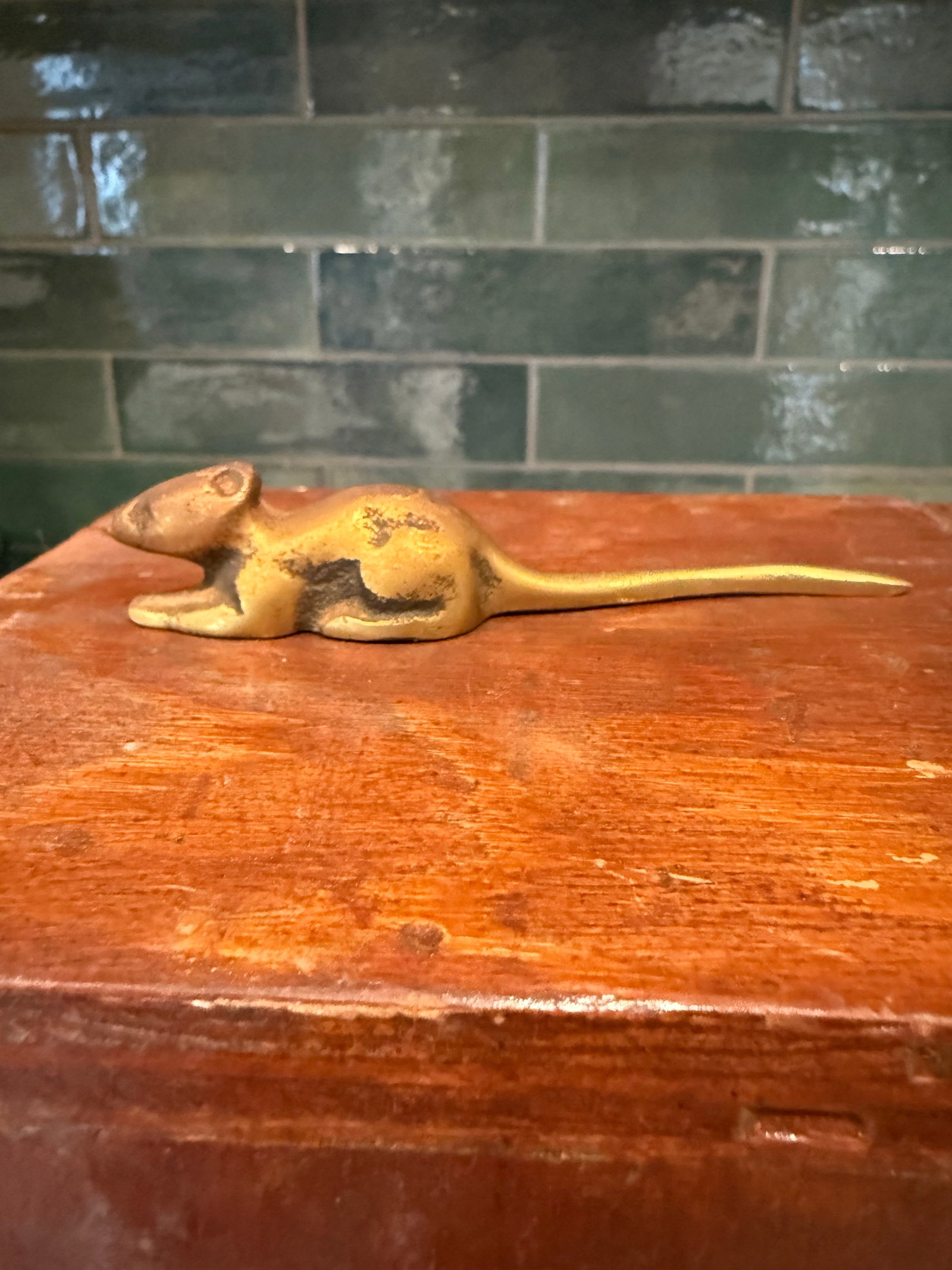 Vintage Brass Animal Figurines - Set of 4 (Rabbit, Owl, Mouse & Penguin) - 9