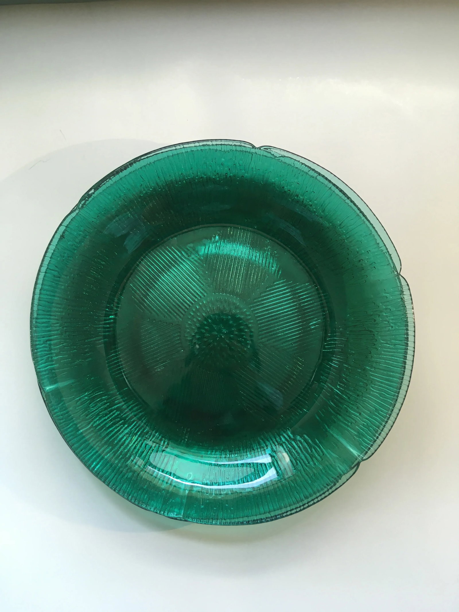 Vintage Forte Crisa Green Glass Plates- Set of 4 - 10