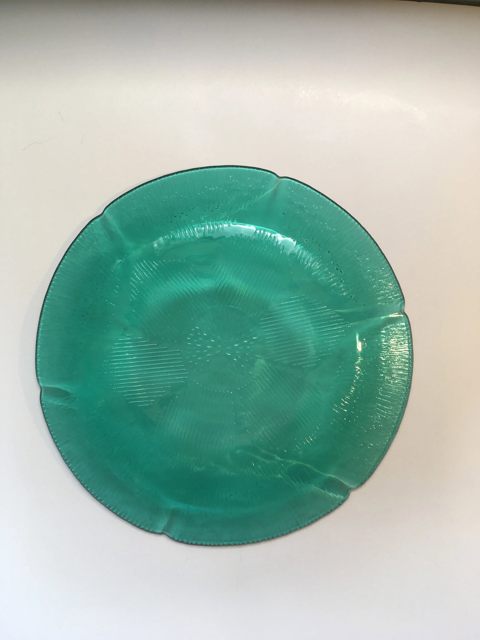 Vintage Forte Crisa Green Glass Plates- Set of 4 - 6