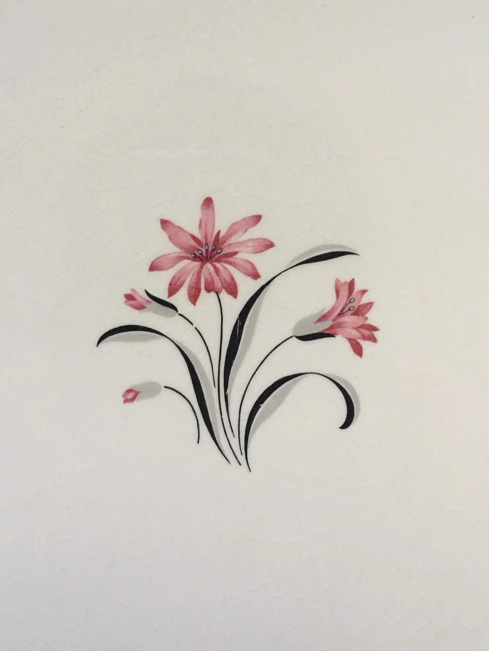 Vintage Pink Floral Handled Serving Platter - 3