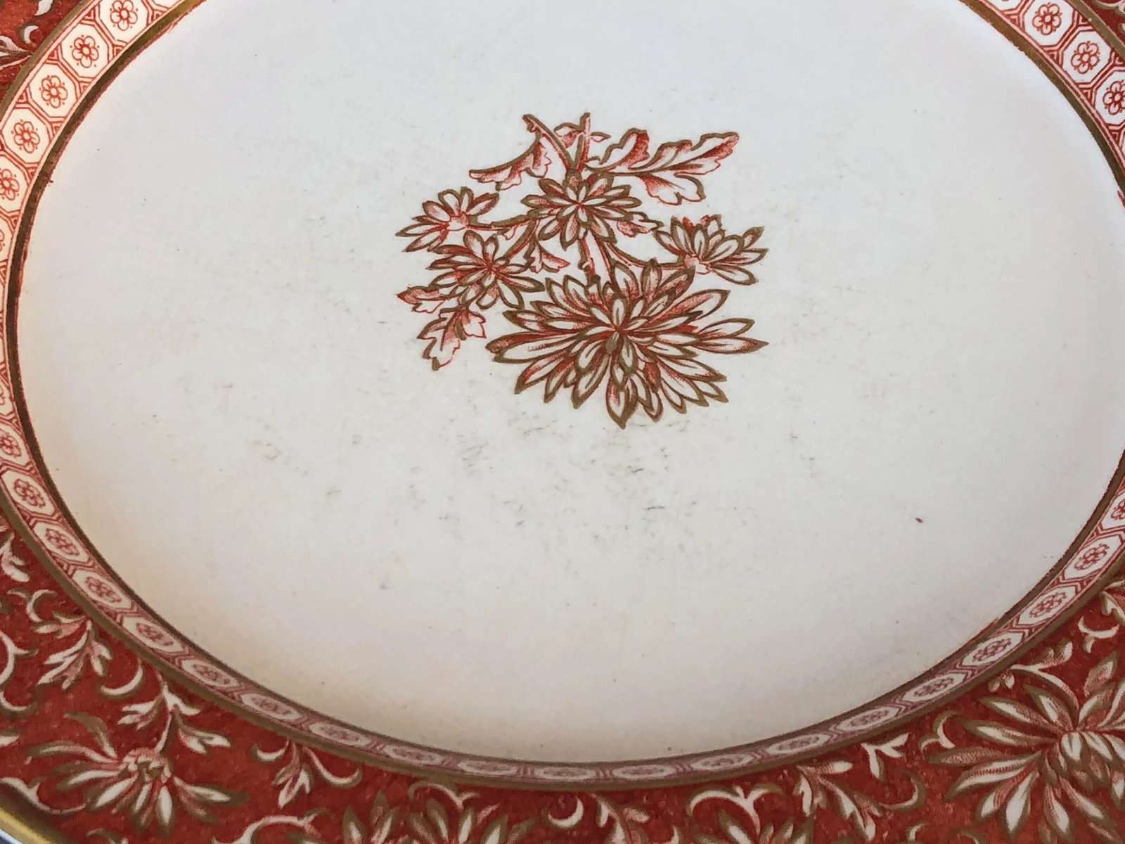 Antique Minton China Hexagonal Decorative Plate - 12