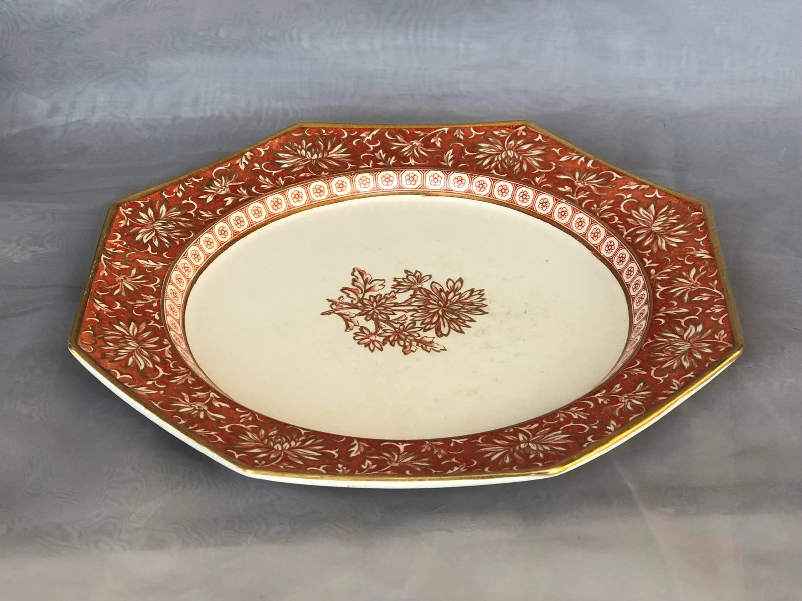 Antique Minton China Hexagonal Decorative Plate - 3