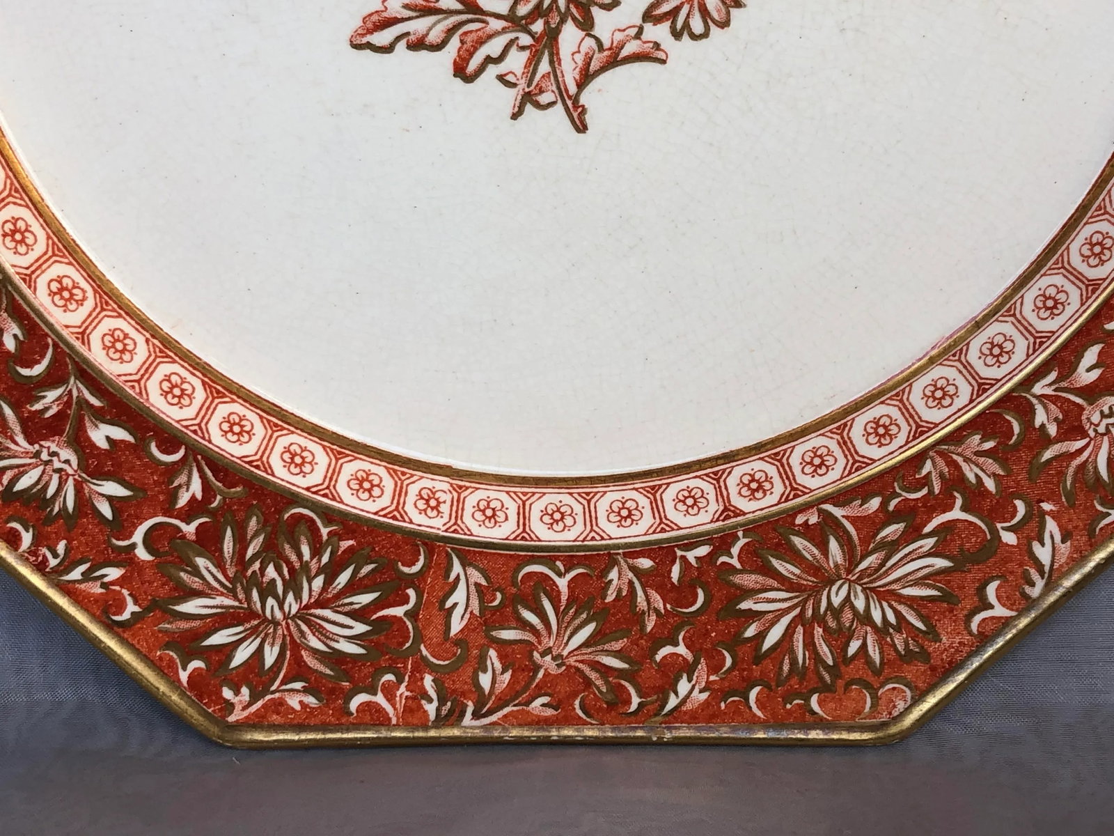 Antique Minton China Hexagonal Decorative Plate - 5