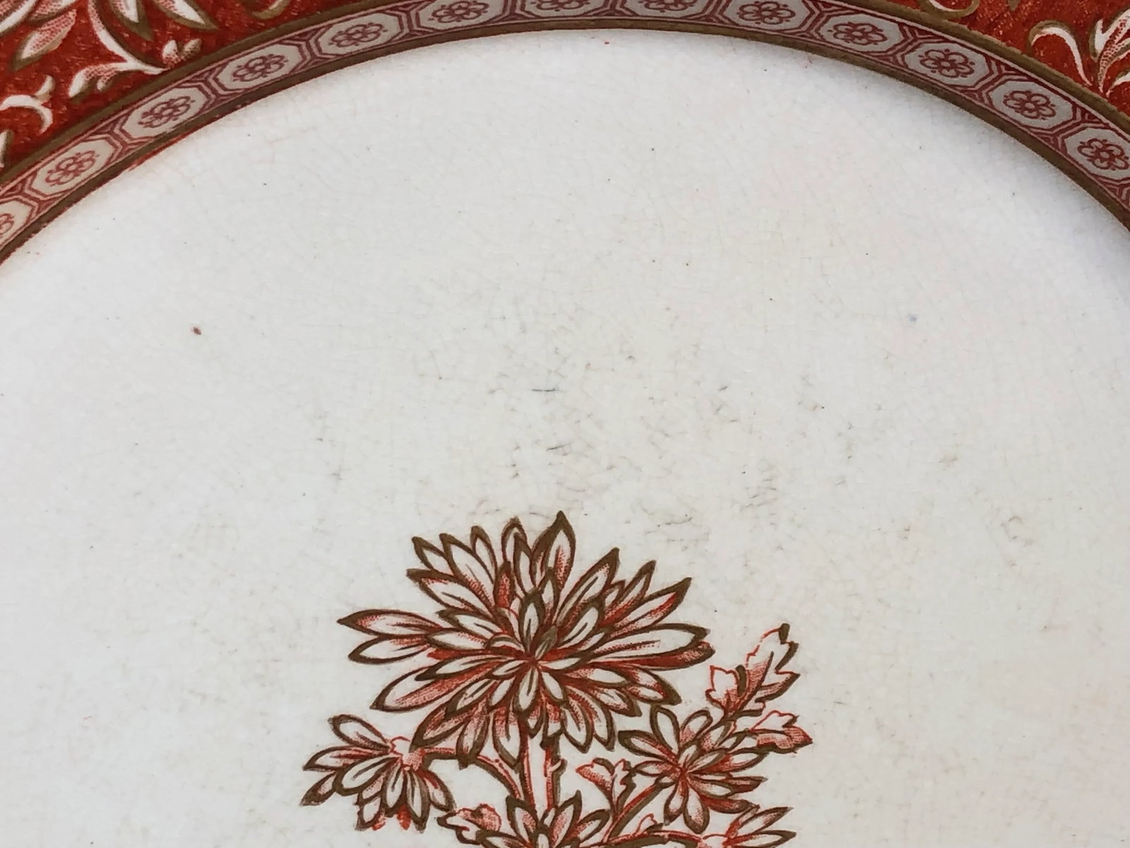 Antique Minton China Hexagonal Decorative Plate - 7