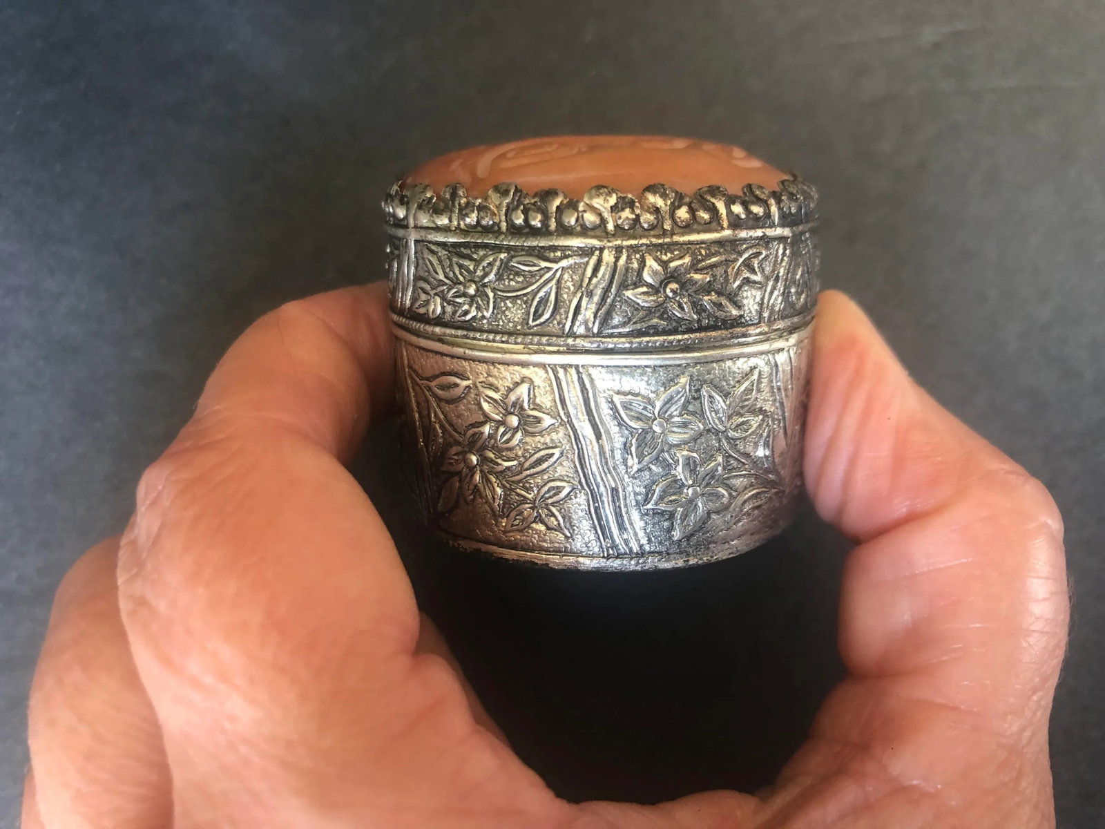 Decorative Carved Buddha Face Trinket Box - 12