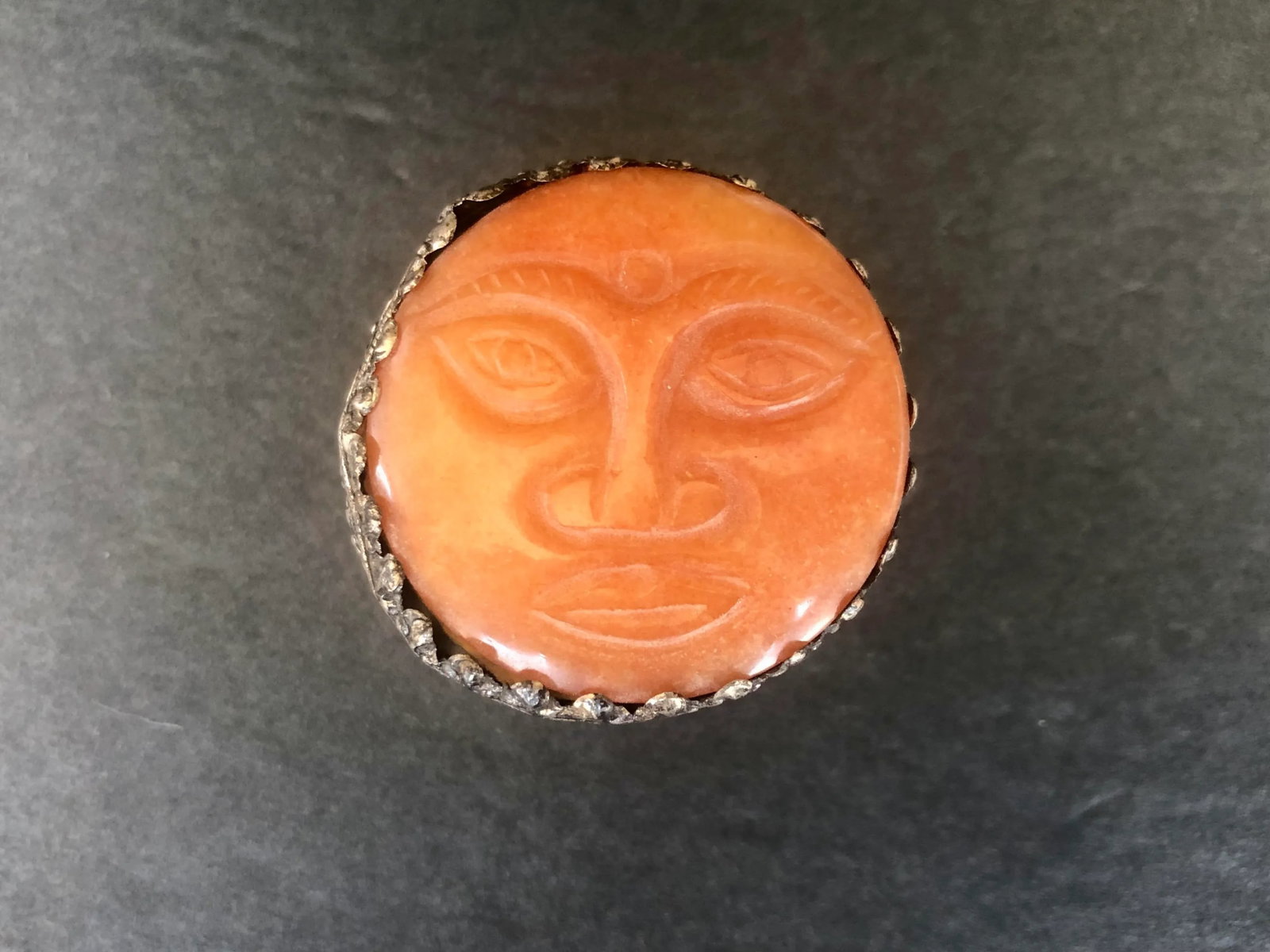 Decorative Carved Buddha Face Trinket Box - 13